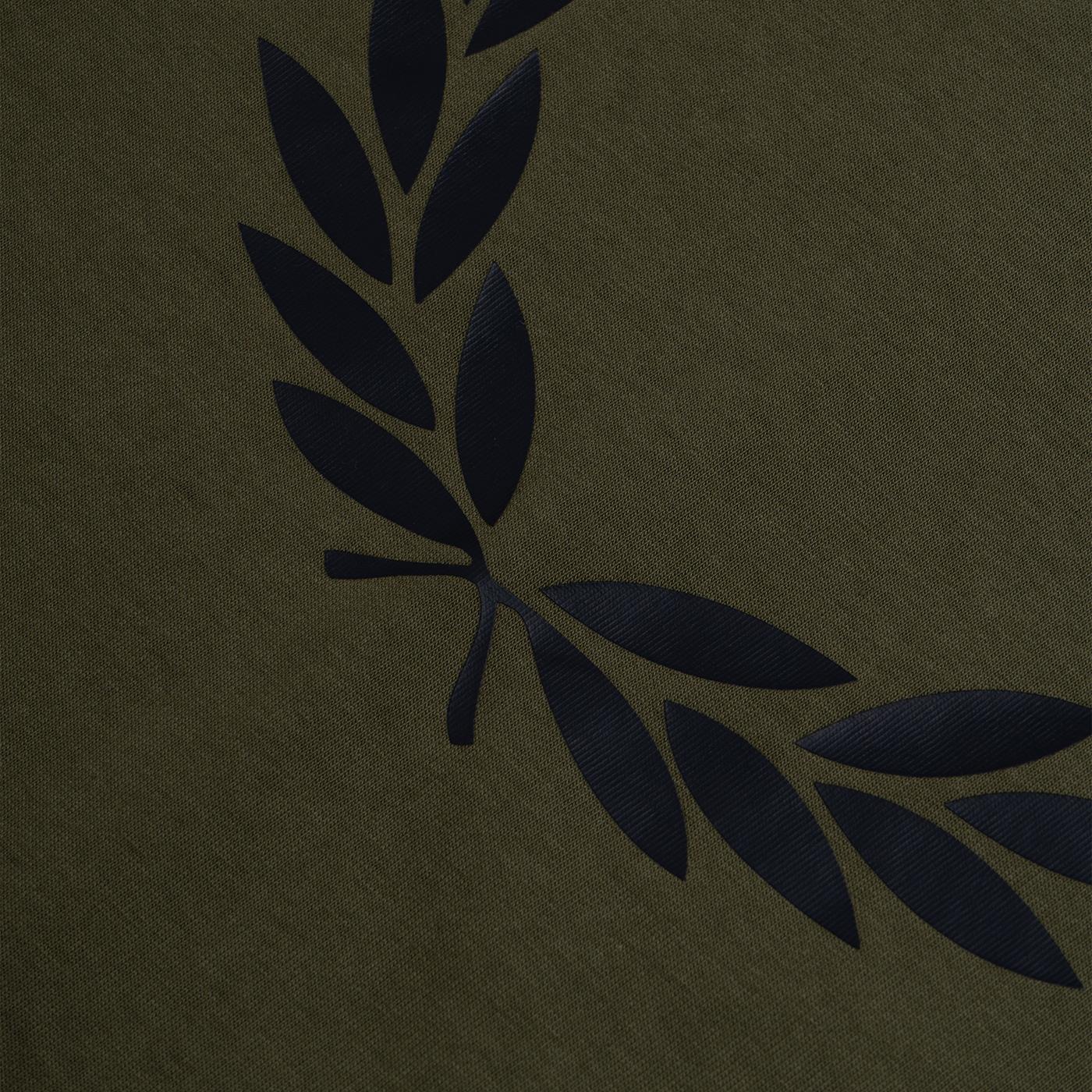 Fred Perry Constrast Cuff Laurel LS T-Shirt Uniform Green - Image 3