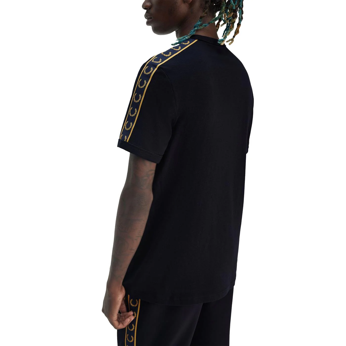 Fred Perry Contrast Tape Ringer T-Shirt Navy/Honeycomb - Image 4