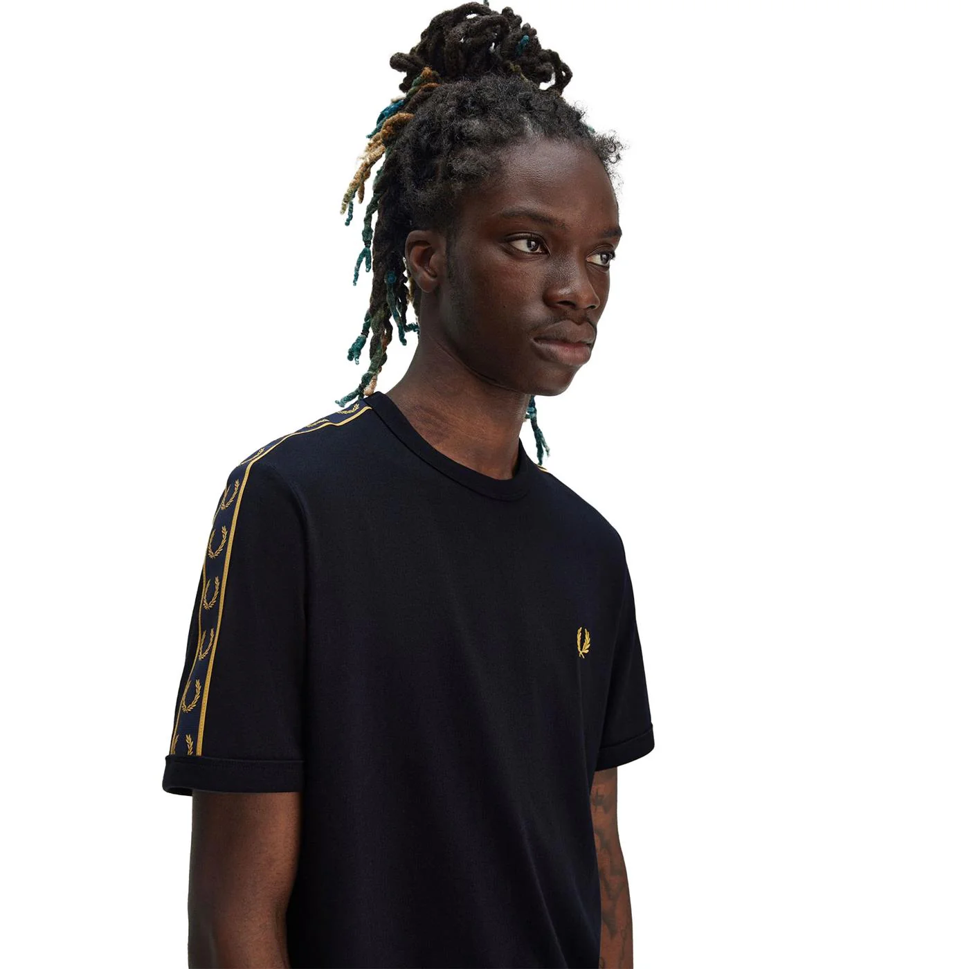 Fred Perry Contrast Tape Ringer T-Shirt Navy/Honeycomb - Image 5