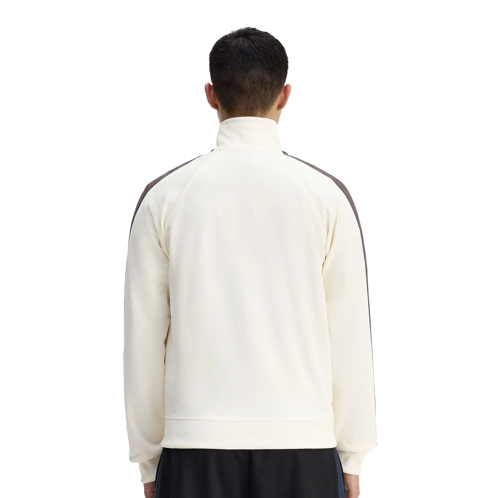Fred Perry Contrast Tape Track Jacket Ecru/Burnt Tobacco - Image 2