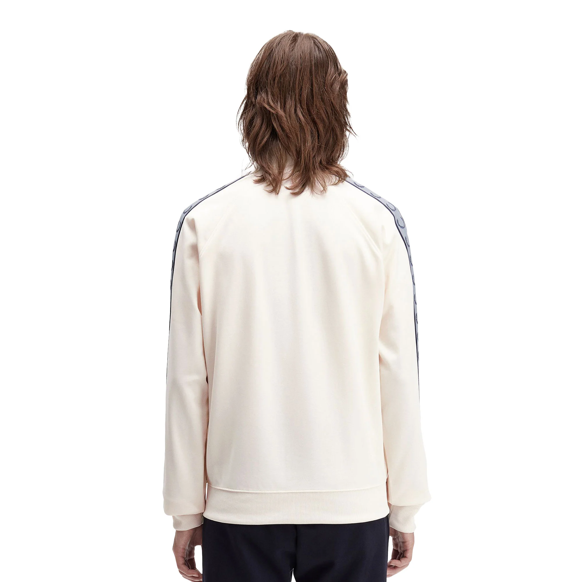 Fred Perry Contrast Tape Track Jacket Ecru/Navy - Image 2