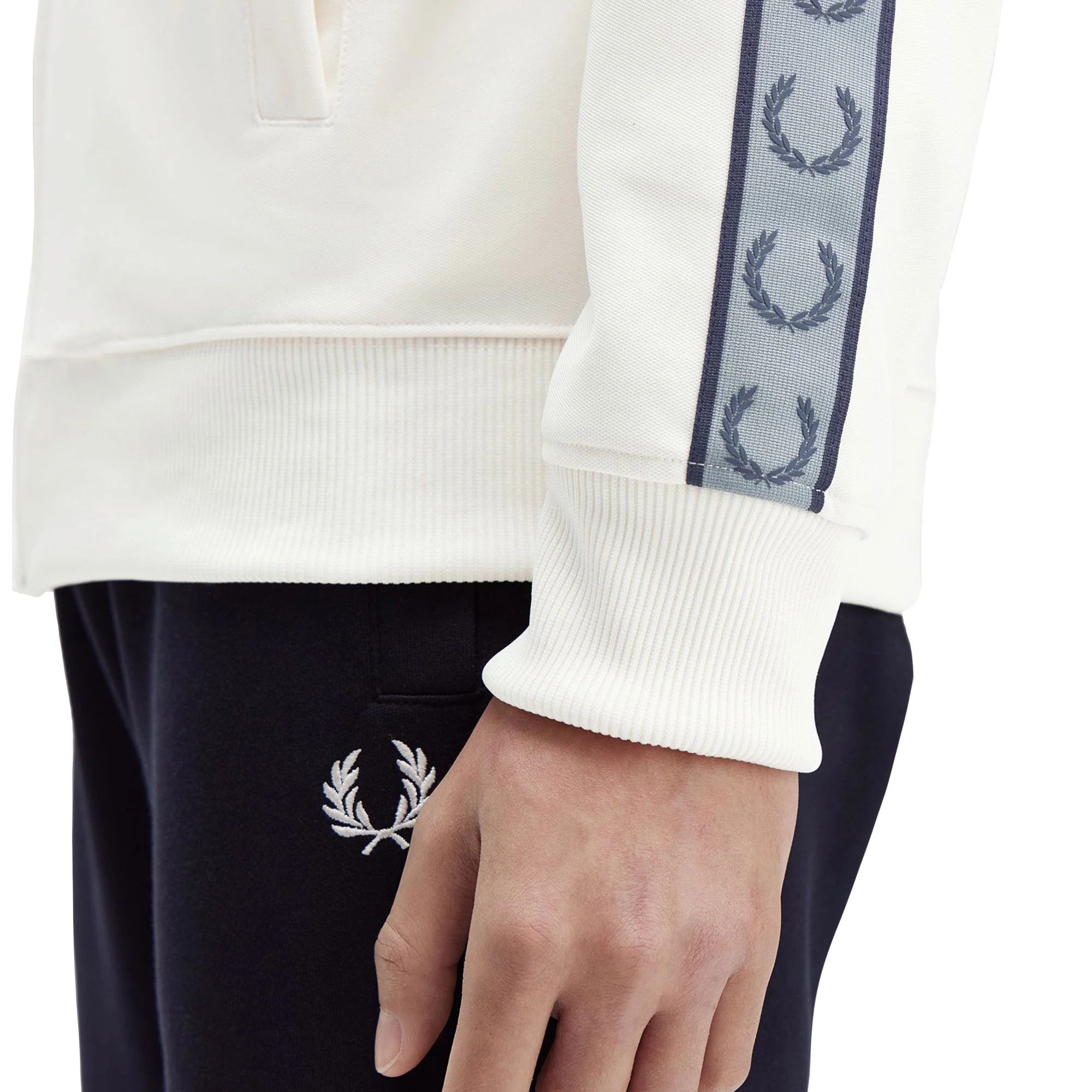 Fred Perry Contrast Tape Track Jacket Ecru/Navy - Image 5
