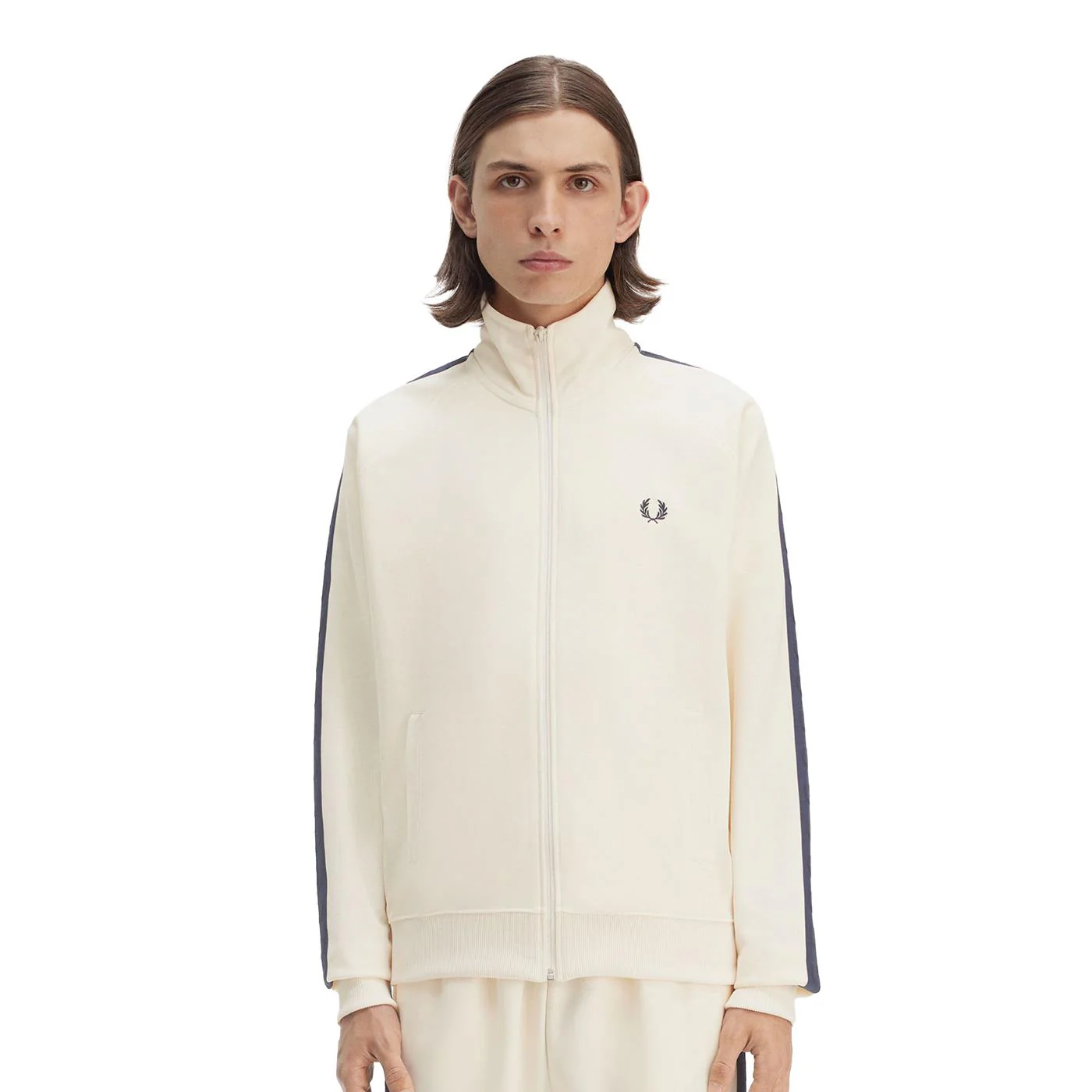 Fred Perry Contrast Tape Track Jacket Ecru/Tennis Blue