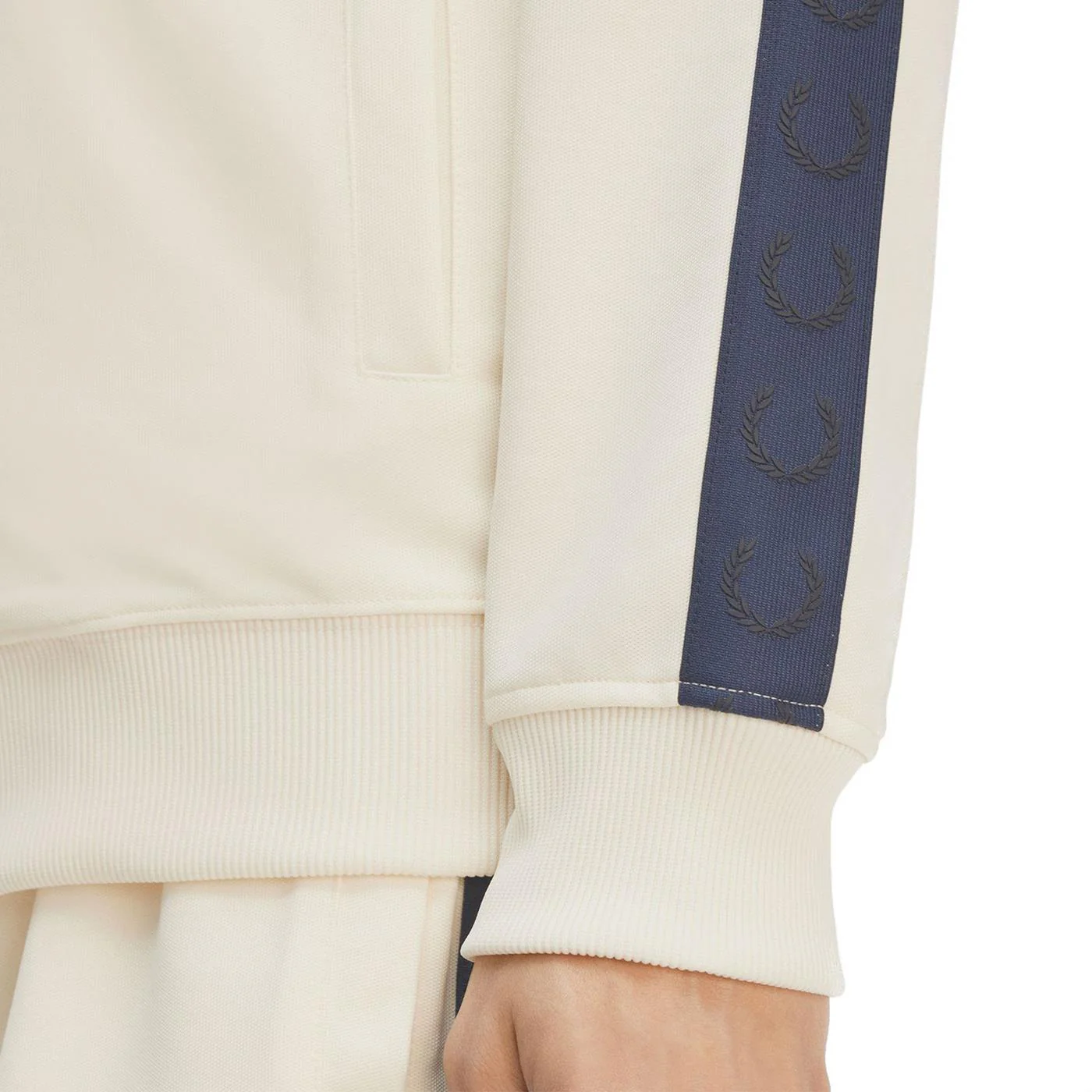 Fred Perry Contrast Tape Track Jacket Ecru/Tennis Blue - Image 5