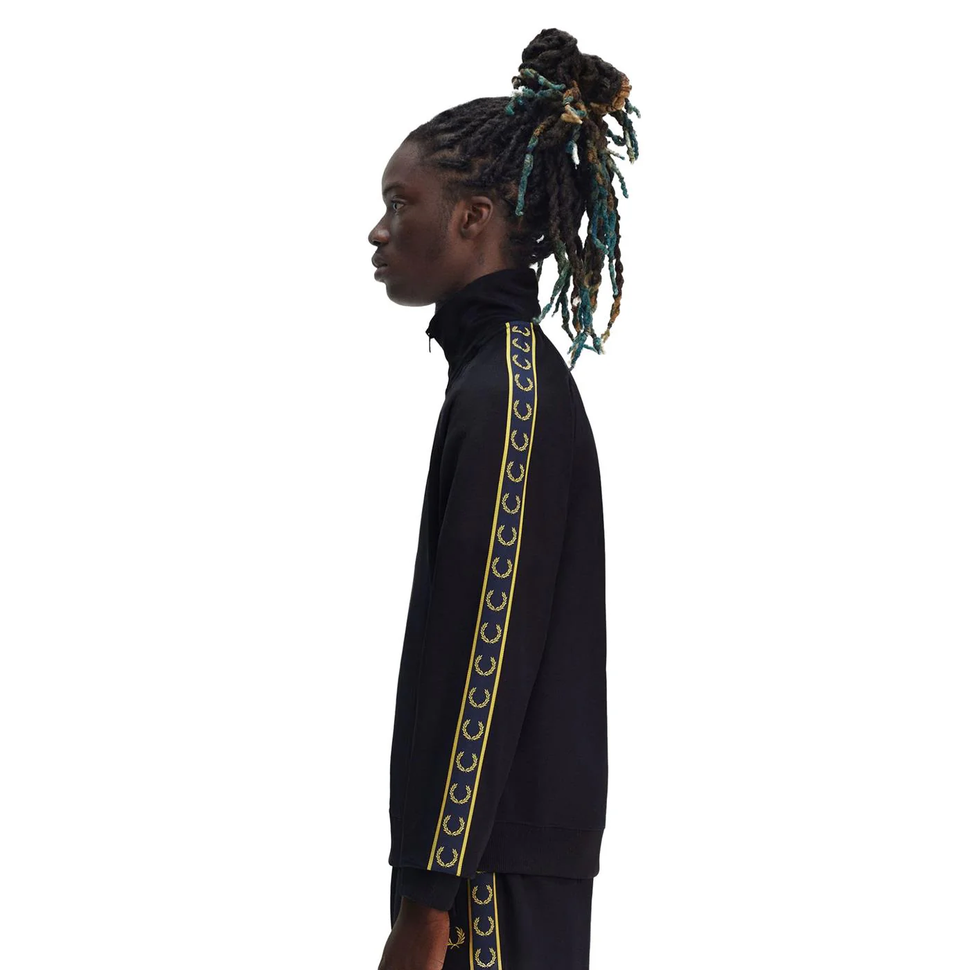 Fred Perry Contrast Tape Track Jacket Navy/Honeycomb - Image 2