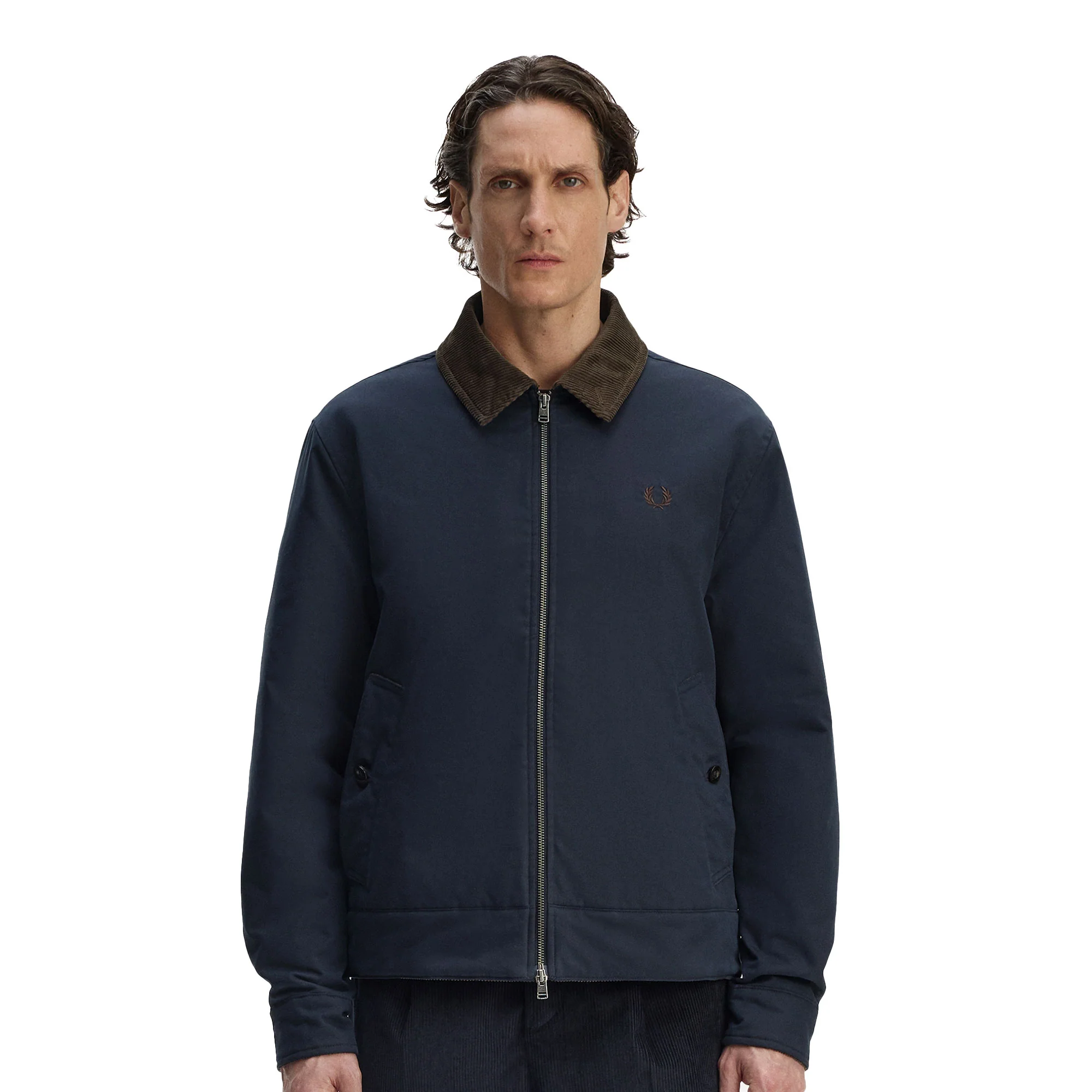 Fred Perry Cotton Caban Jacket Navy/White