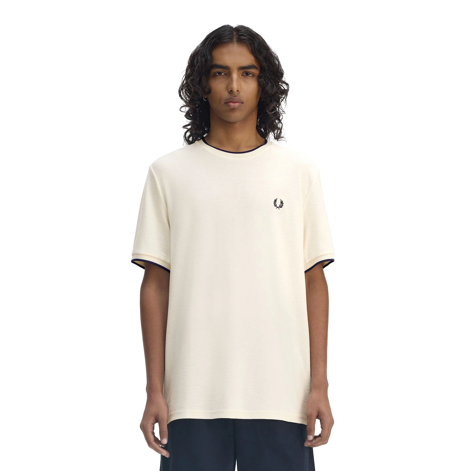 Fred Perry Crepe Piqué T-Shirt Ecru