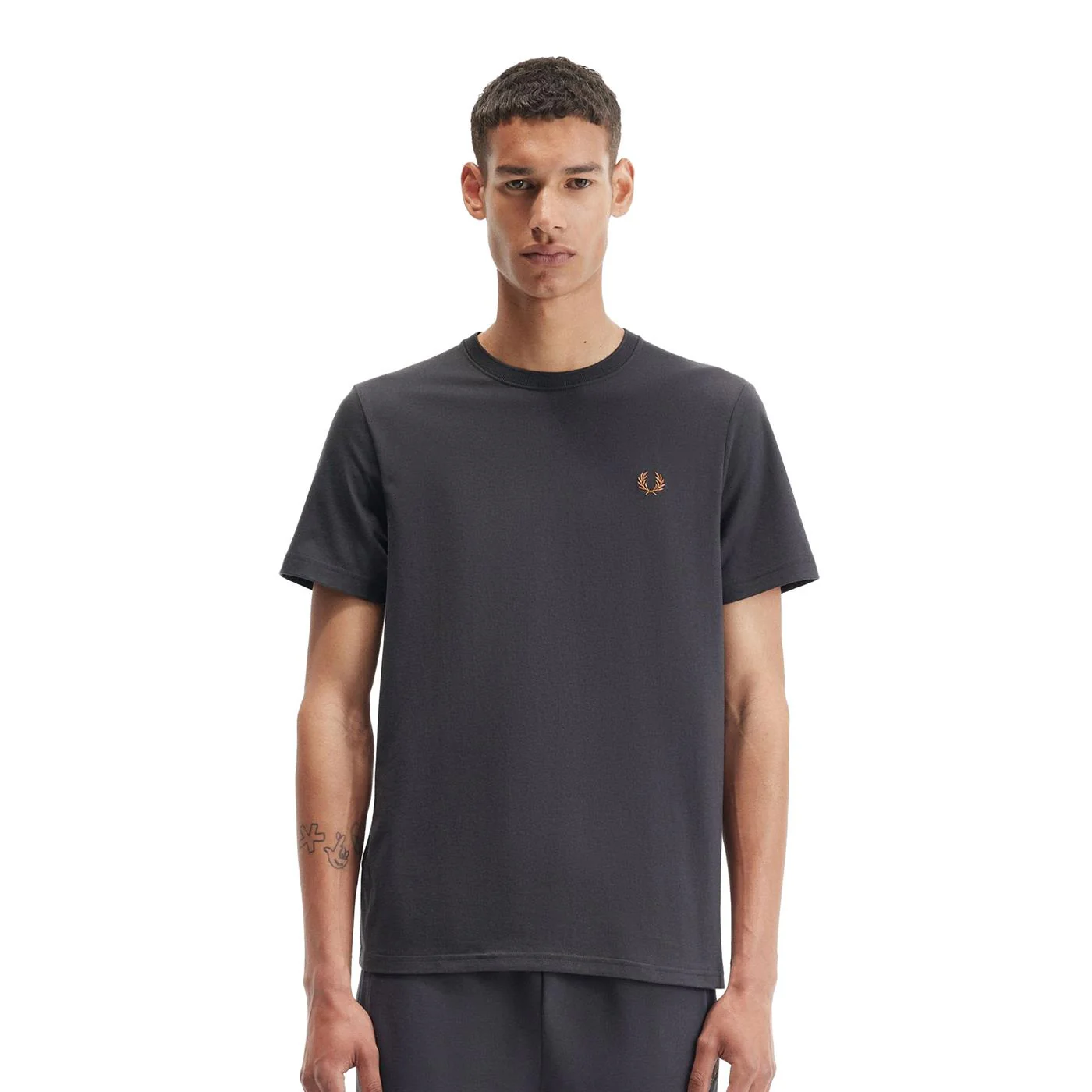 Fred Perry Crew Neck T-Shirt Anchor Grey/Dark Caramel