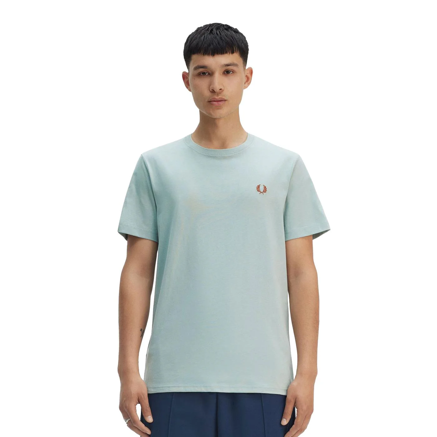 Fred Perry Crew Neck T-Shirt Silver Blue
