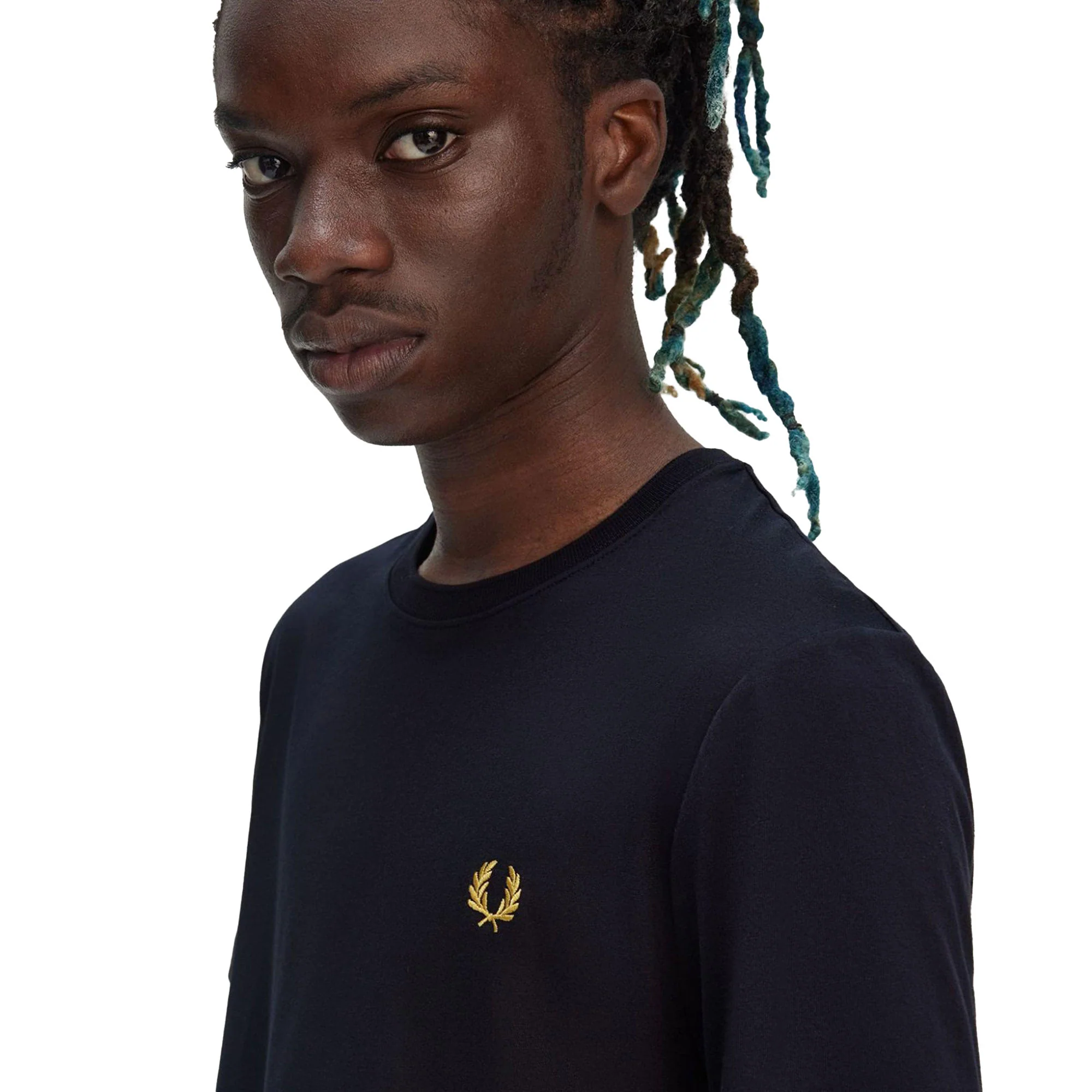 Fred Perry Crew T-Shirt Navy/Honeycomb - Image 3
