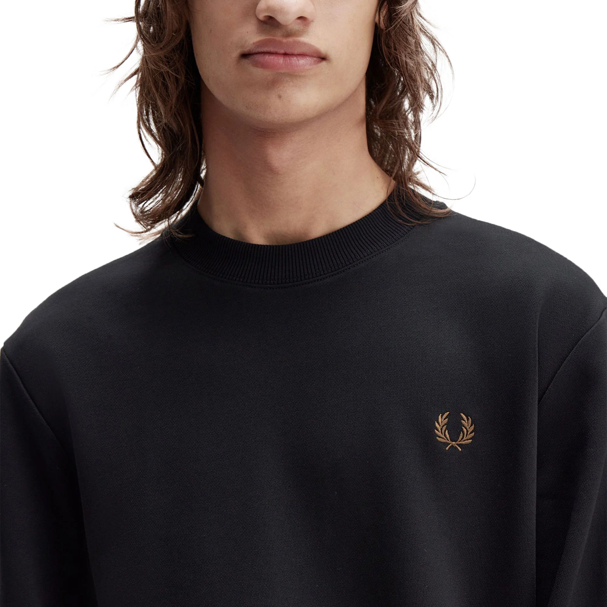 Fred Perry Crewneck Sweatshirt Black/Shaded Stone - Image 2