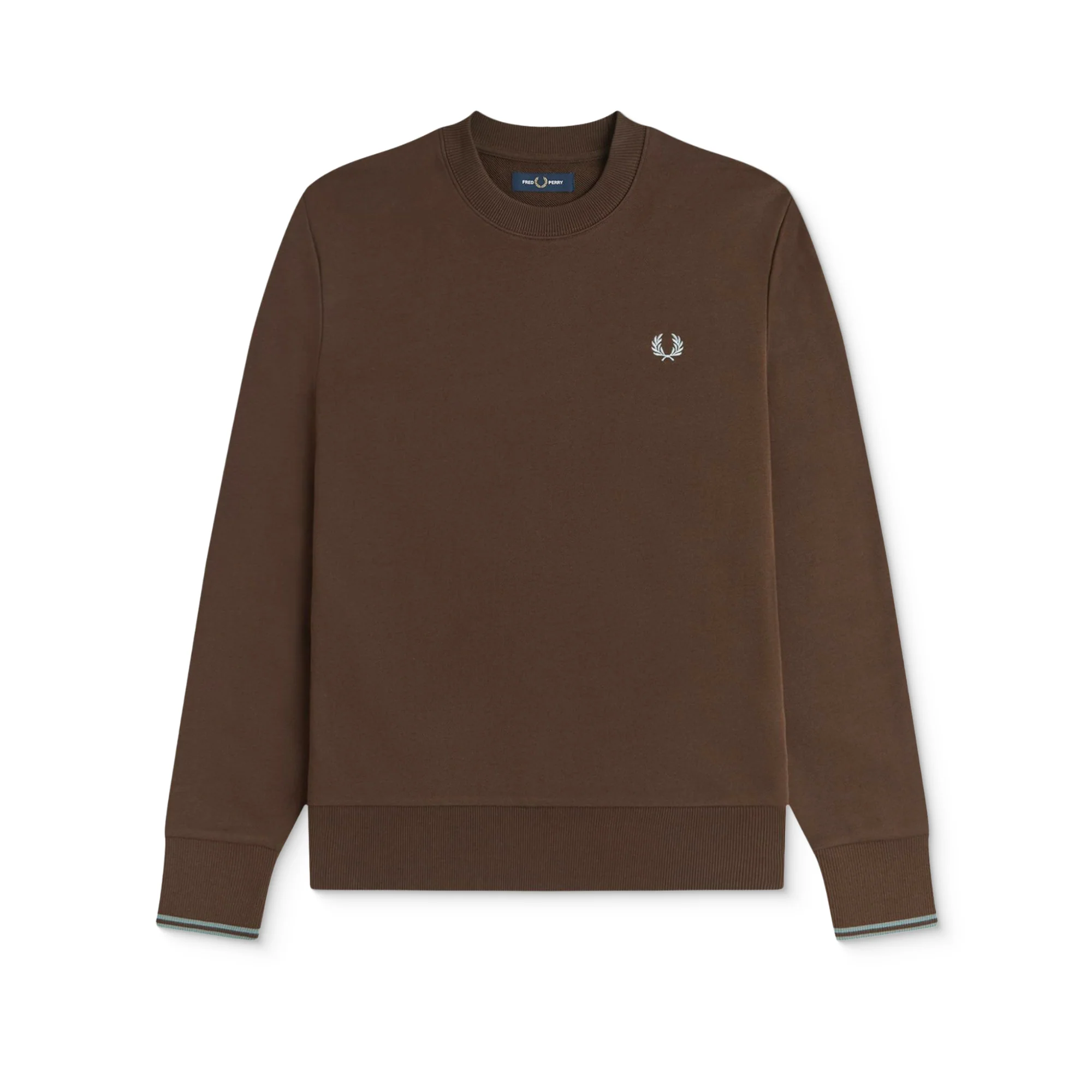 Fred Perry Crewneck Sweatshirt Burnt Tobacco/Stockport Blue - Image 5