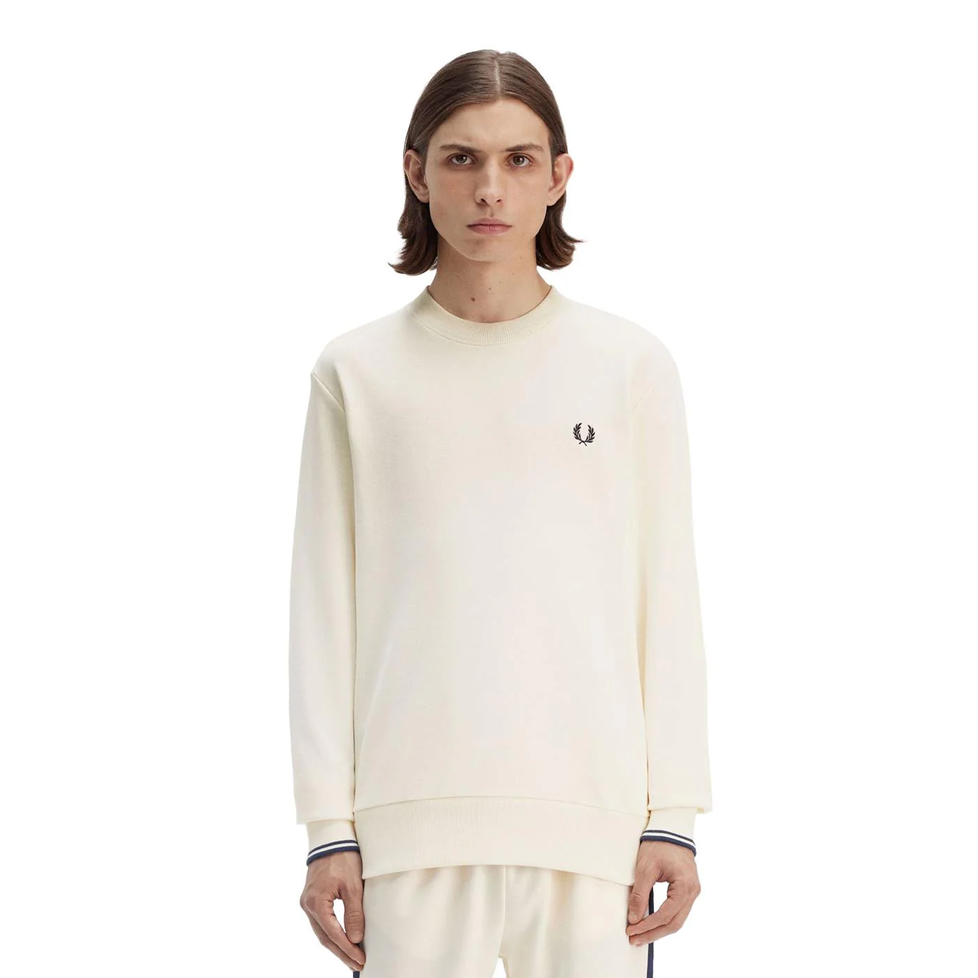 Fred Perry Crewneck Sweatshirt Ecru/Tennis Blue