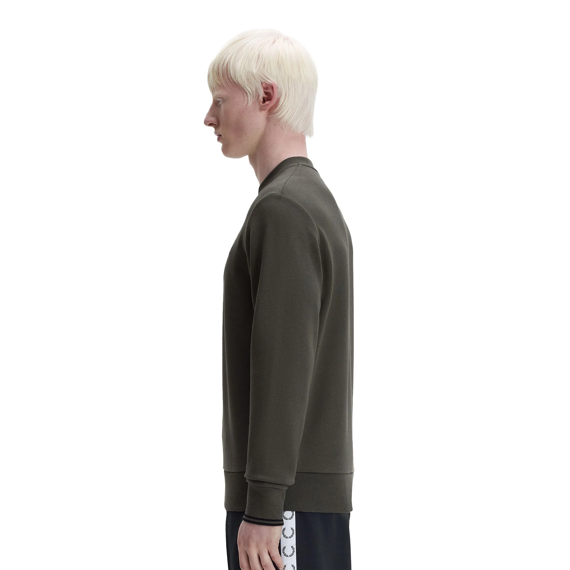 Fred Perry Crewneck Sweatshirt Field Green/Black - Image 2