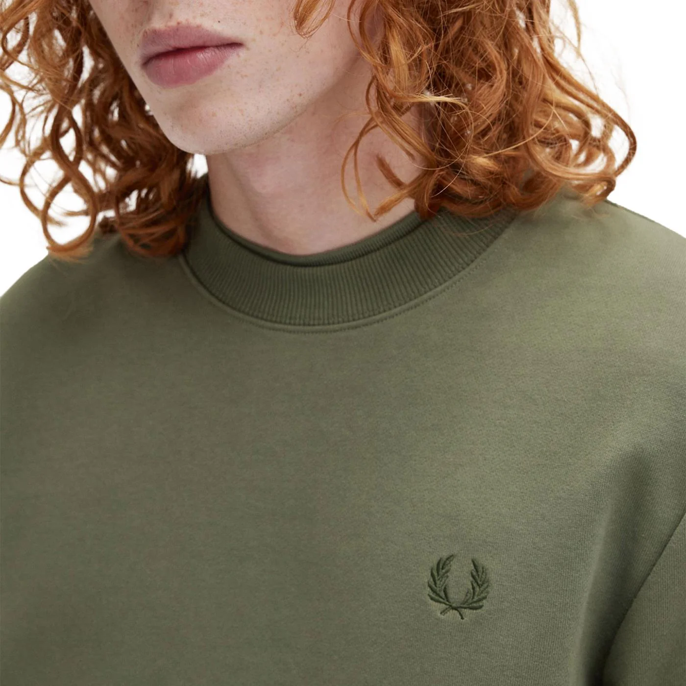 Fred Perry Crewneck Sweatshirt Laurel Wreath Green - Image 3