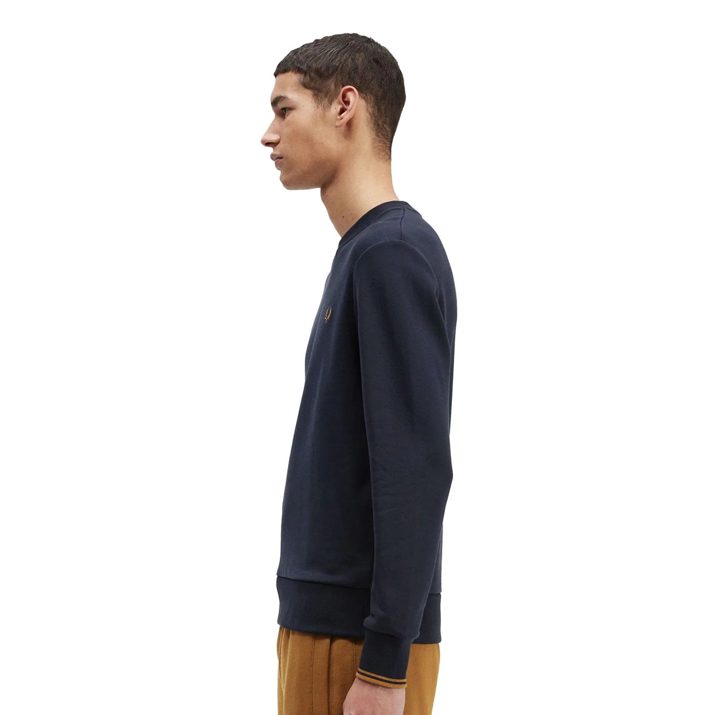Fred Perry Crewneck Sweatshirt Navy/Dark Caramel - Image 2