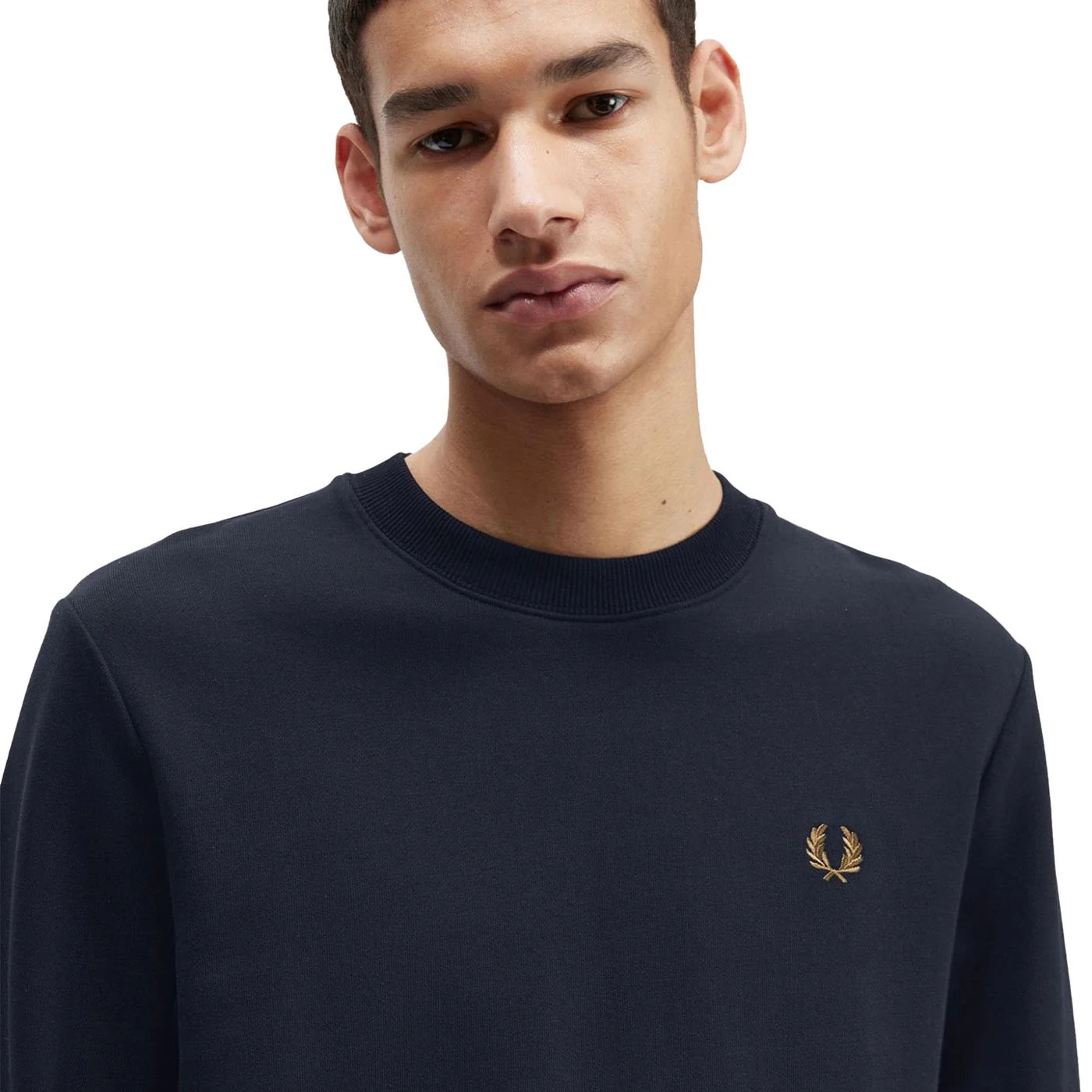 Fred Perry Crewneck Sweatshirt Navy/Dark Caramel - Image 3