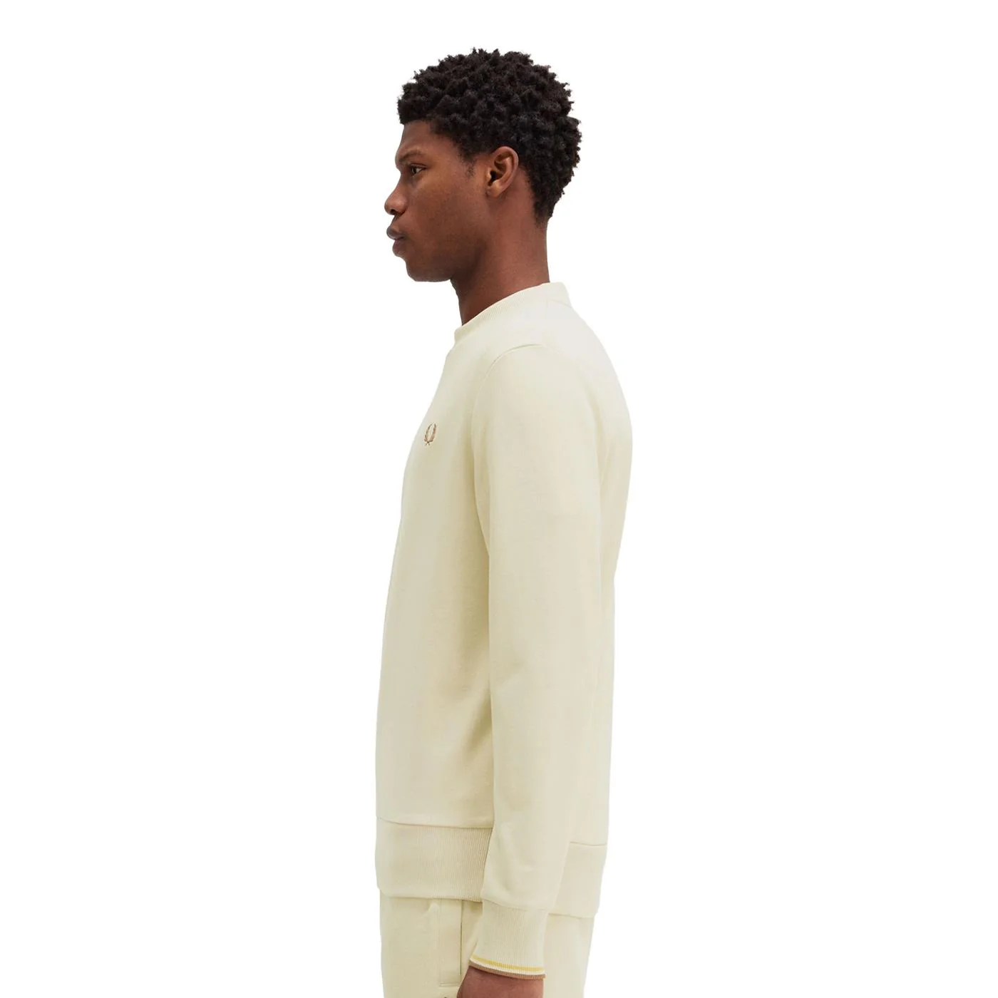 Fred Perry Crewneck Sweatshirt Oatmeal/Whisky Brown - Image 2