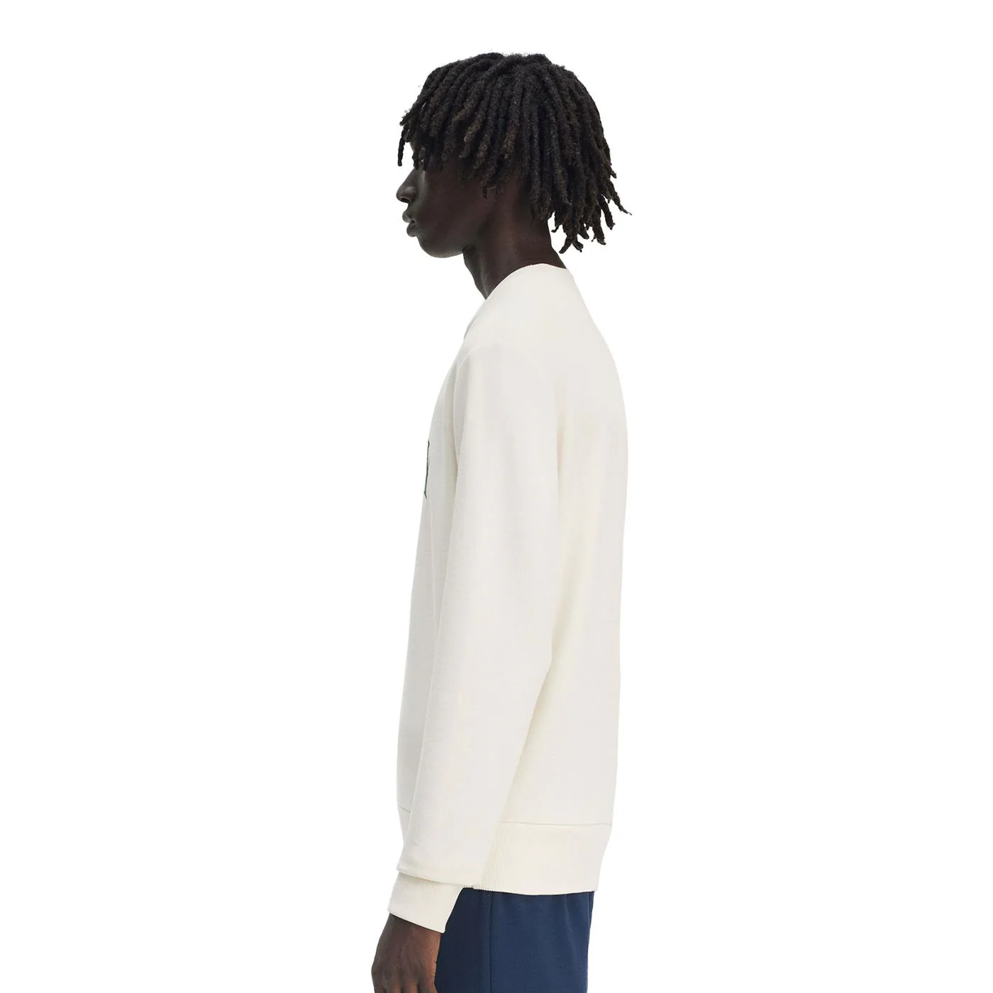 Fred Perry Embroidered Champion Sweatshirt Ecru - Image 2