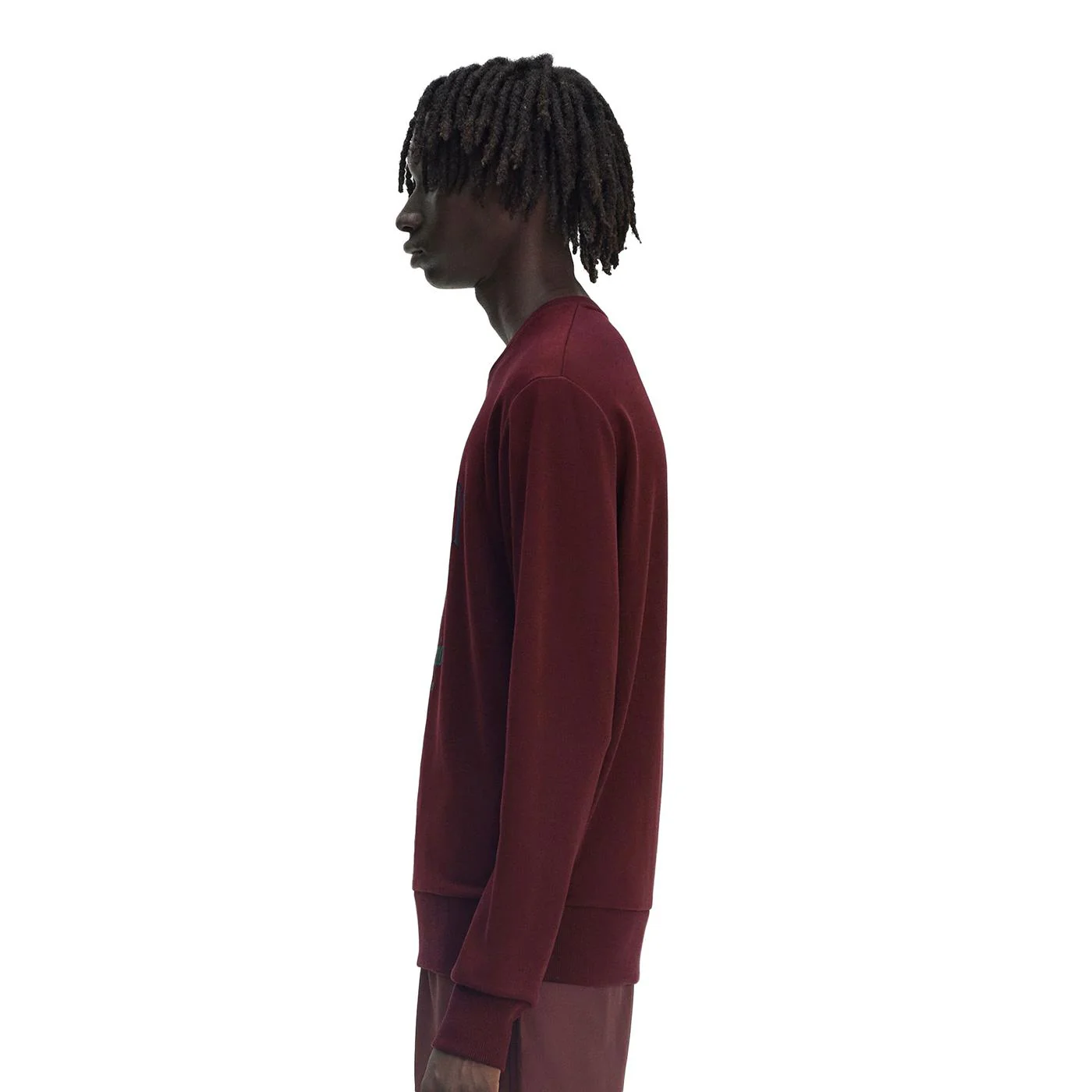 Fred Perry Embroidered Champion Sweatshirt Oxblood - Image 2