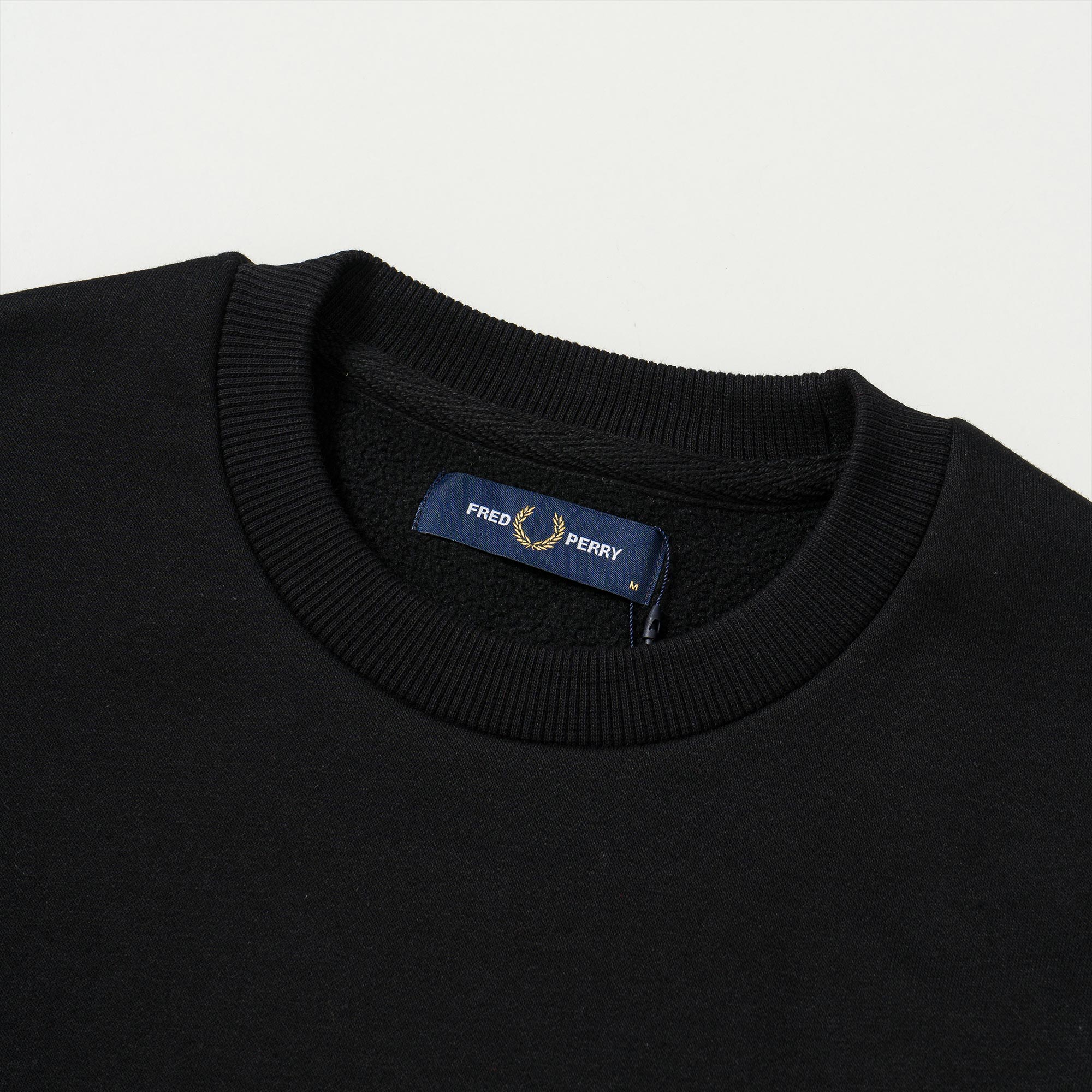 Fred Perry Embroidered Sweatshirt Black - Image 3