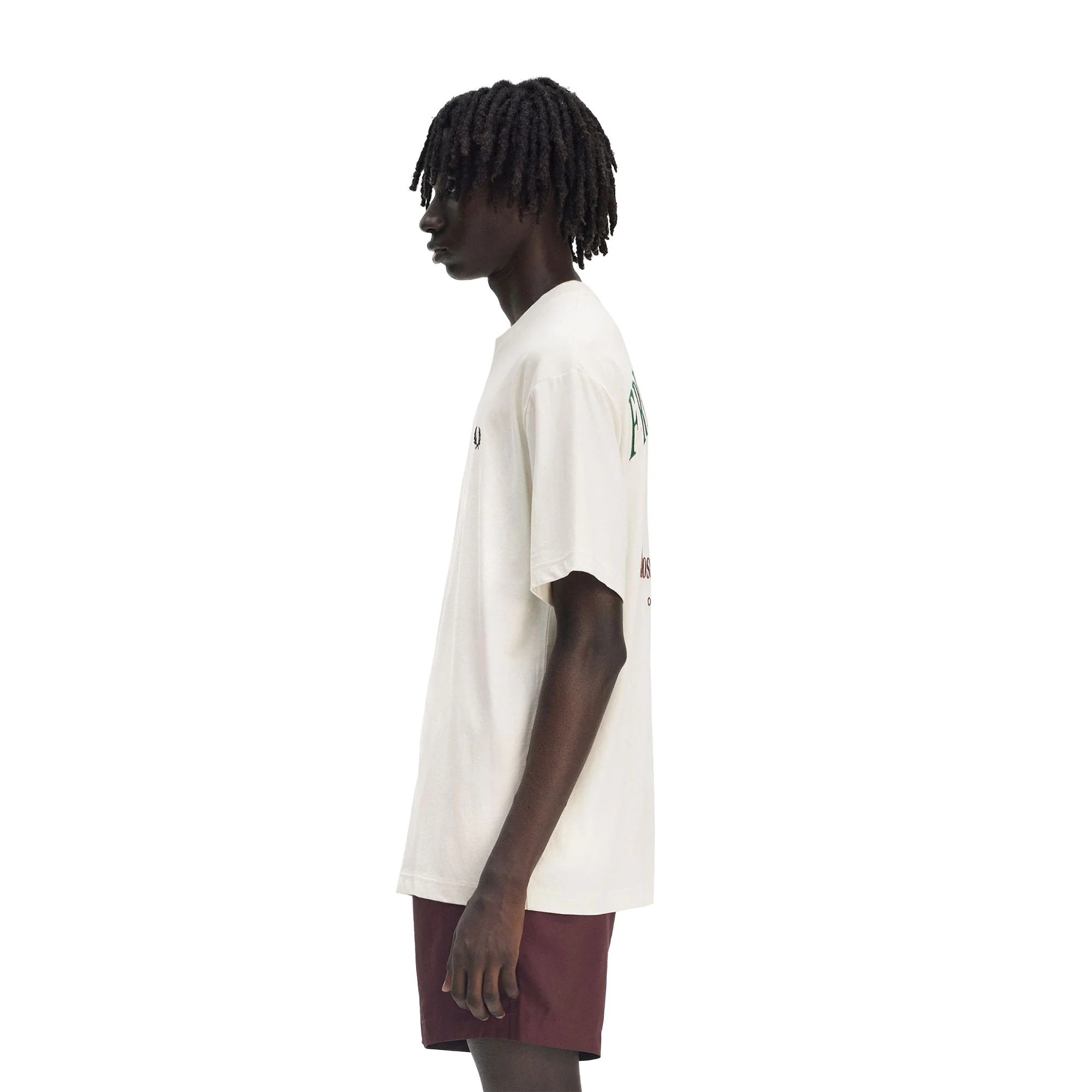 Fred Perry Embroidered T-Shirt Ecru - Image 3