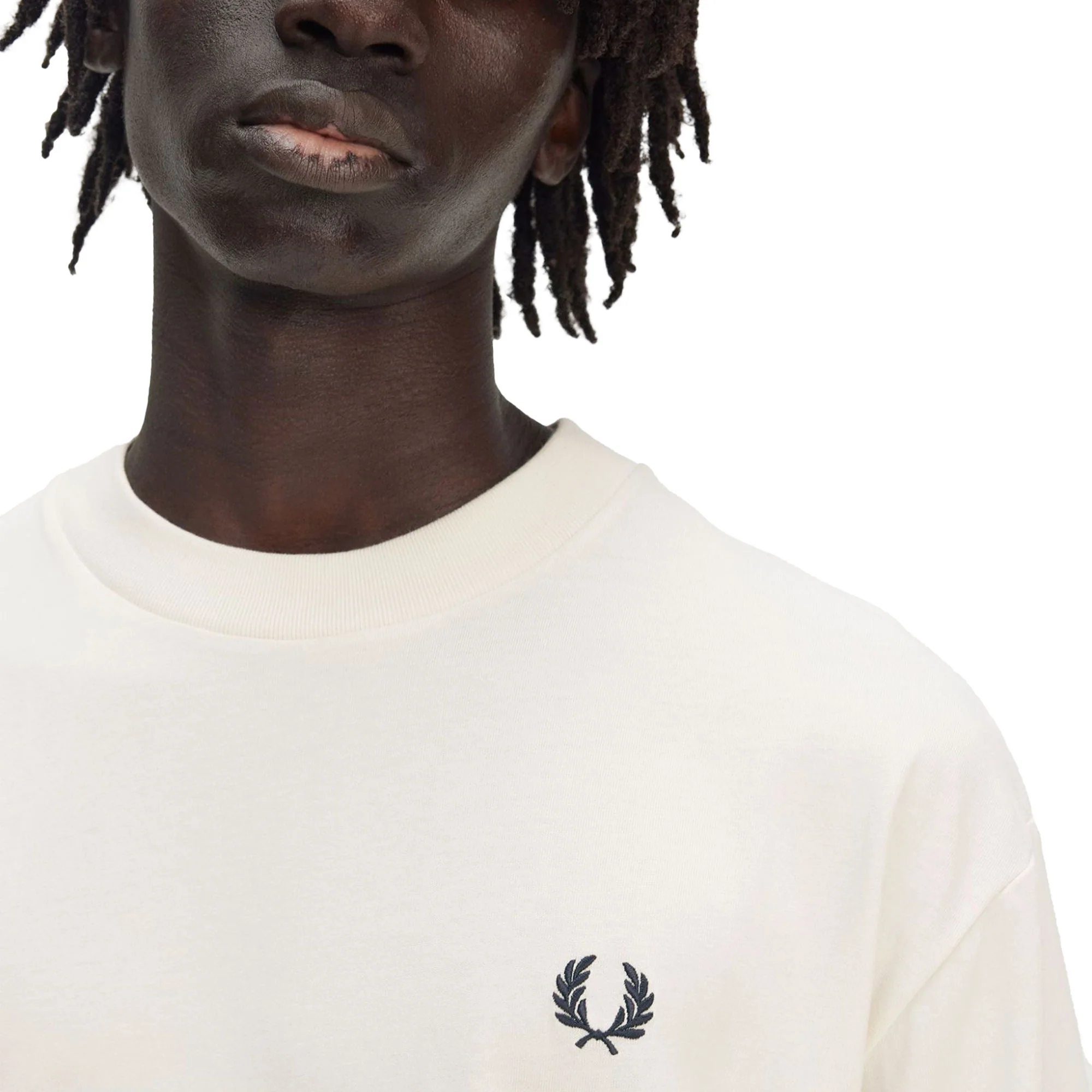 Fred Perry Embroidered T-Shirt Ecru - Image 5
