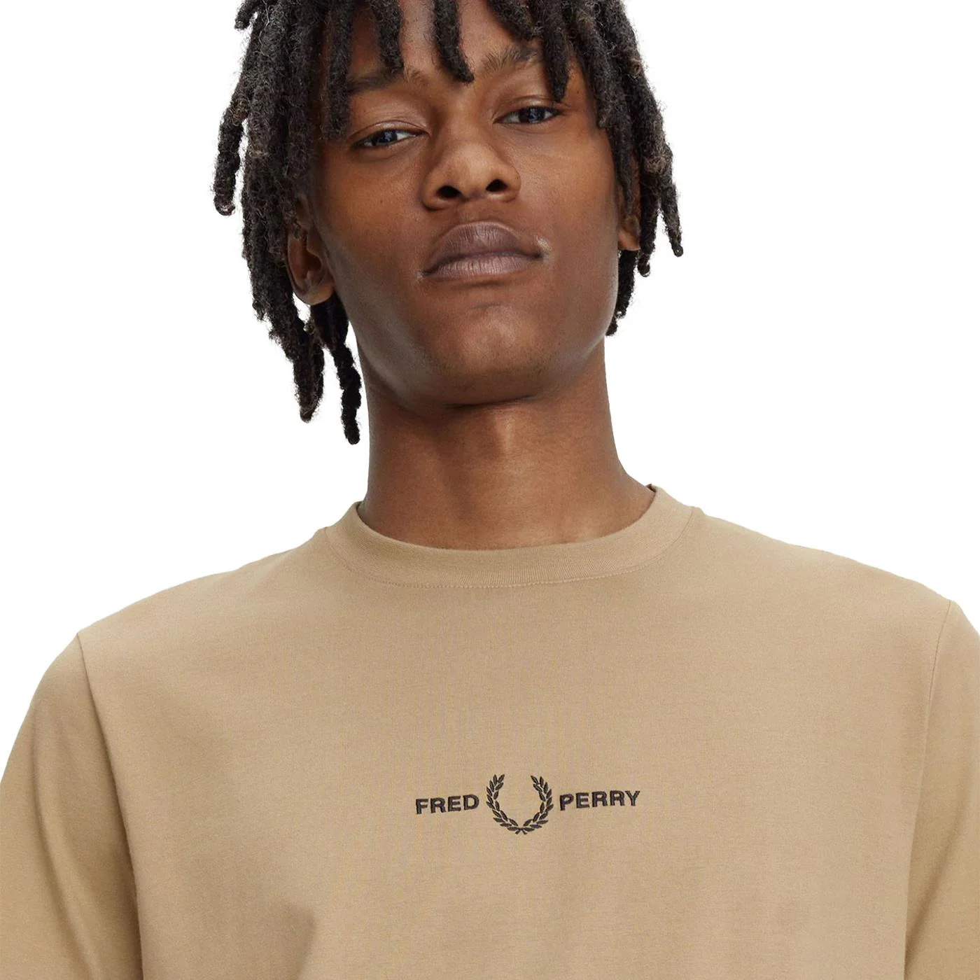 Fred Perry Embroidered T-Shirt Warm Stone - Image 3