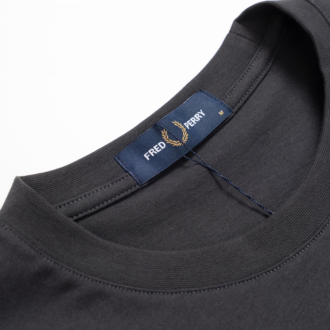 Fred Perry Flocked Laurel Wreath T-Shirt Anchor Grey - Image 3