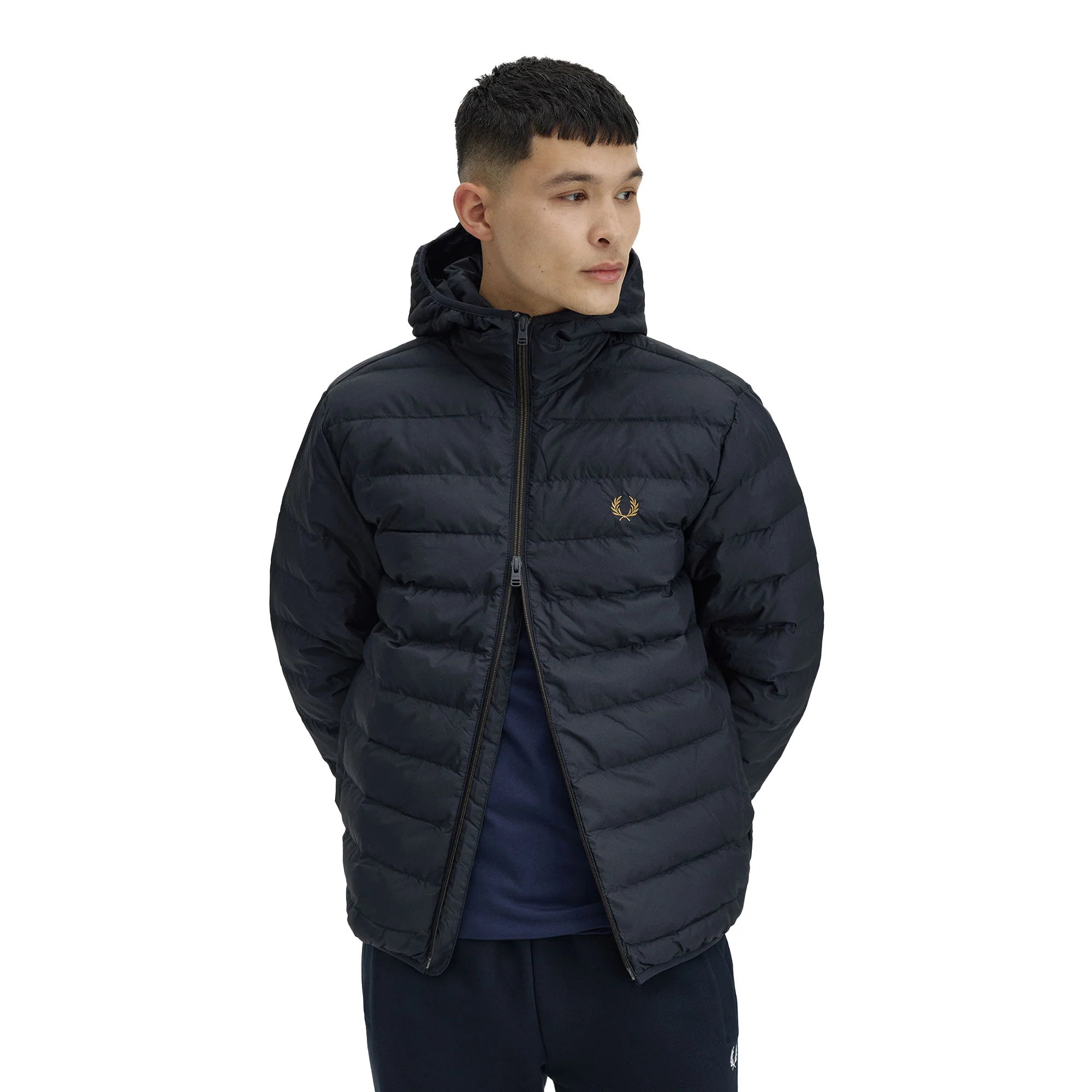 Fred Perry Hooded Insulated Jacket Navy - Image 3