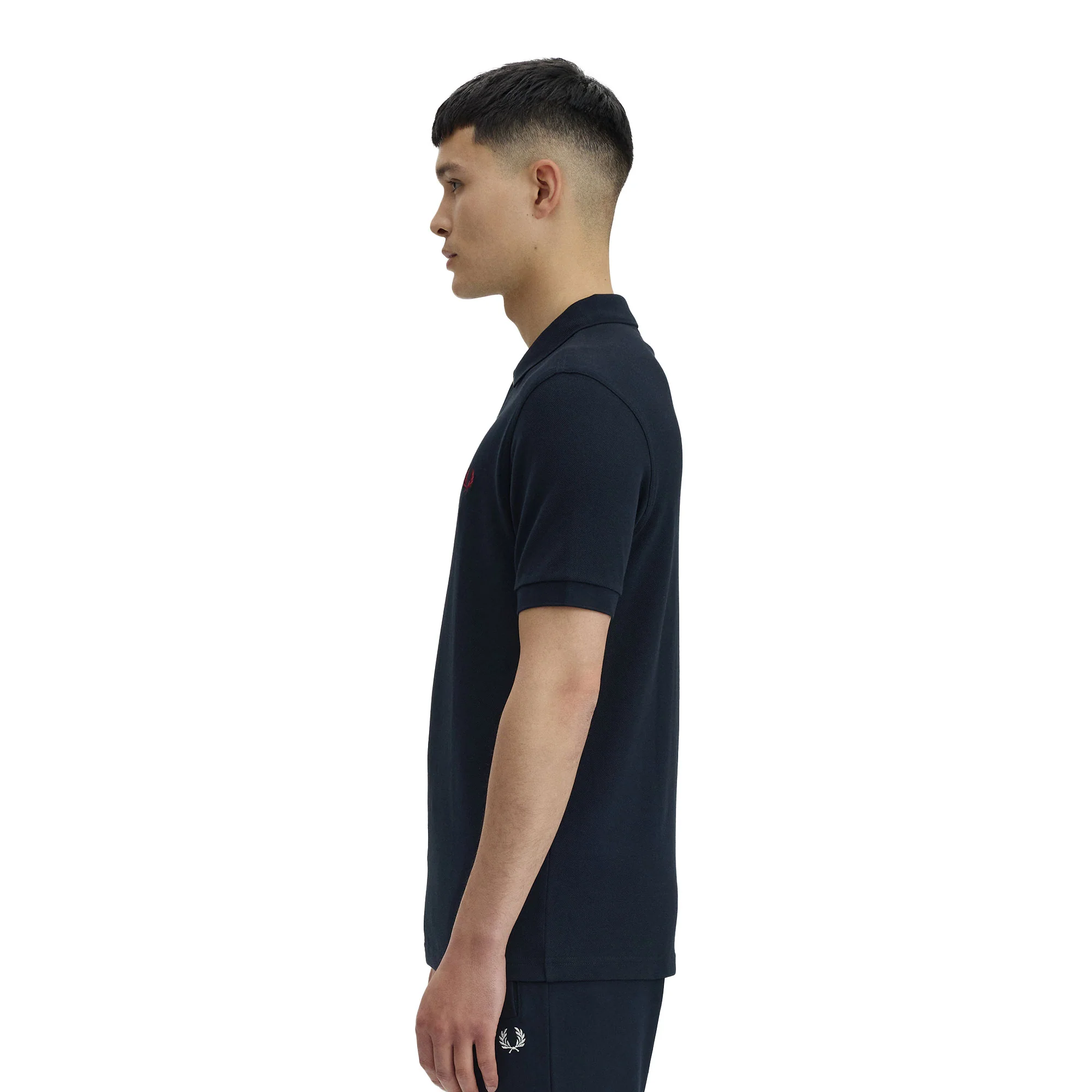 Fred Perry M6000 Polo Shirt Navy/Burnt Red - Image 2