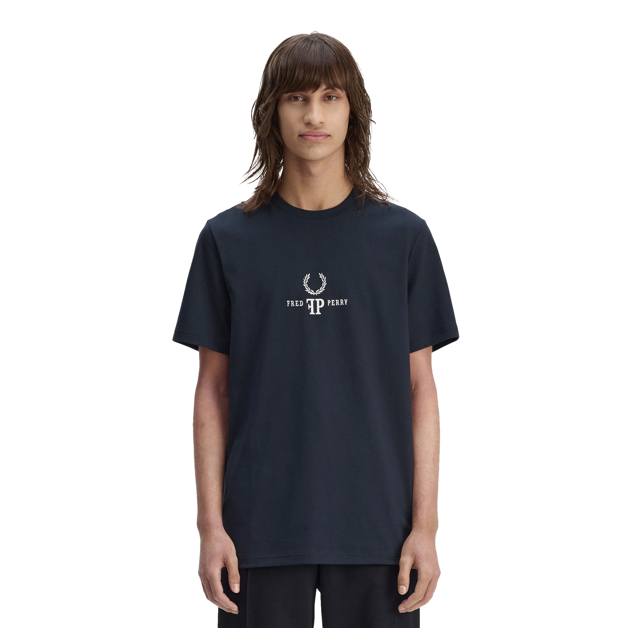 Fred Perry Monogram T-Shirt Navy/White