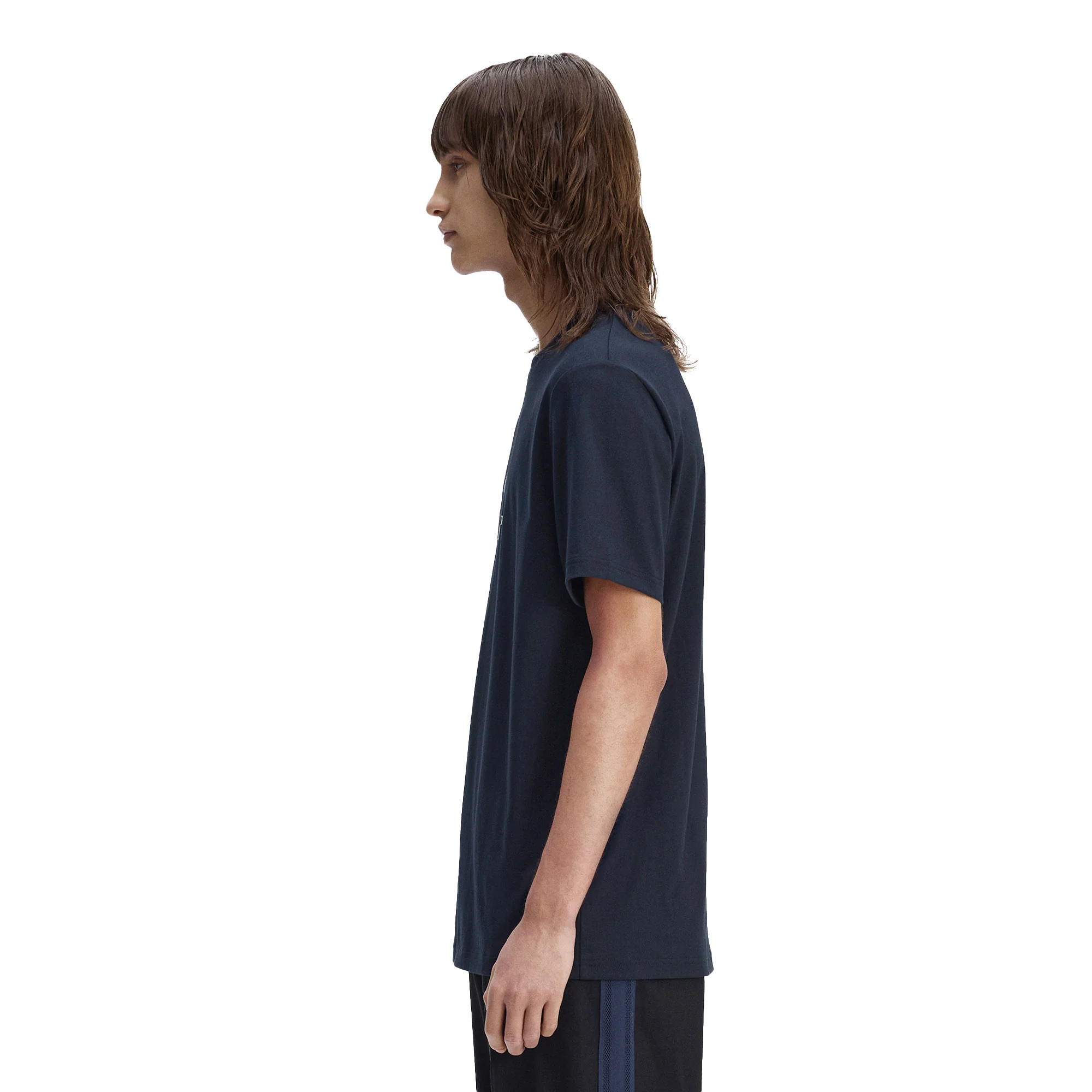 Fred Perry Monogram T-Shirt Navy/White - Image 2