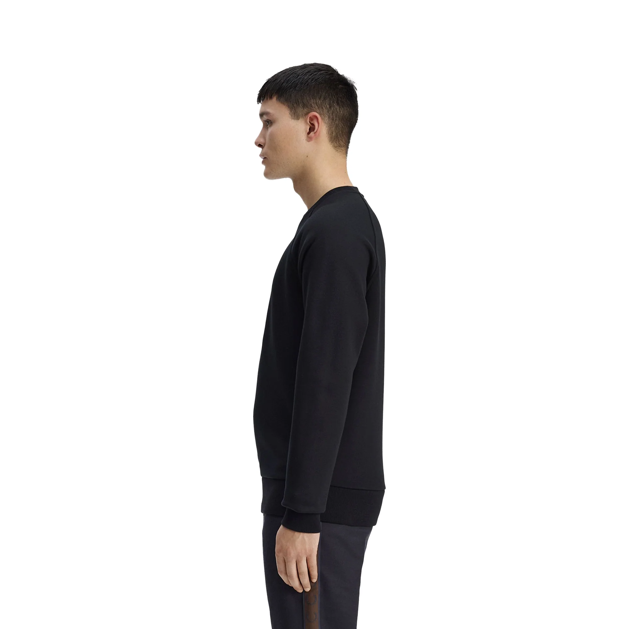 Fred Perry Outline Laurel Wreath Sweatshirt Black - Image 2