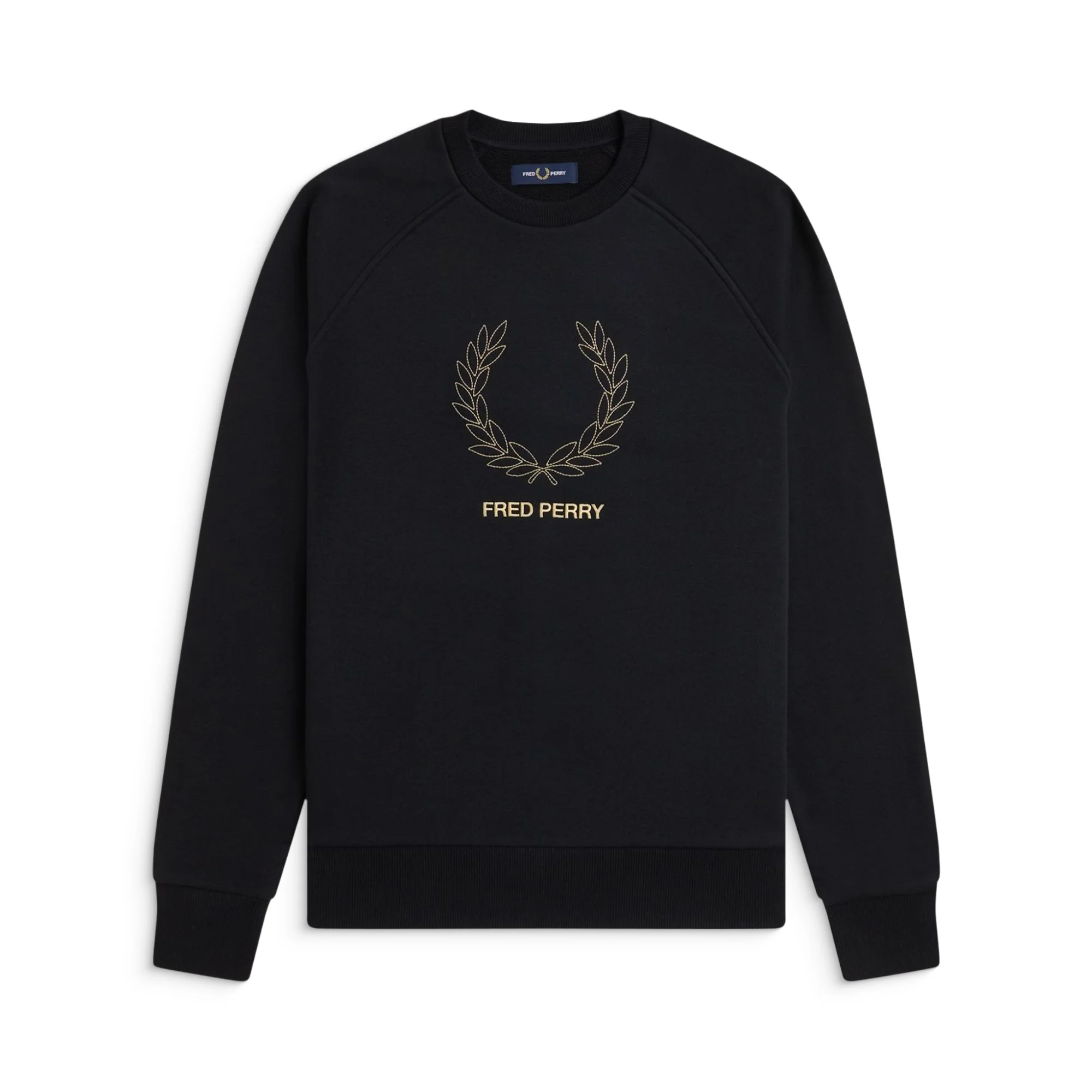 Fred Perry Outline Laurel Wreath Sweatshirt Black - Image 4