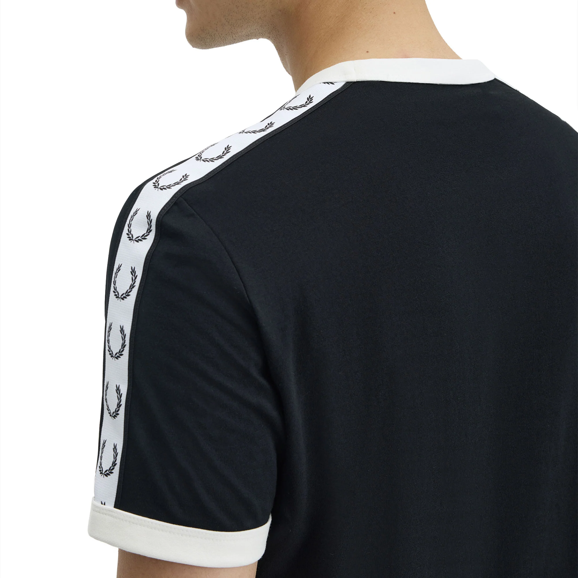Fred Perry Taped Ringer T-Shirt Black - Image 4