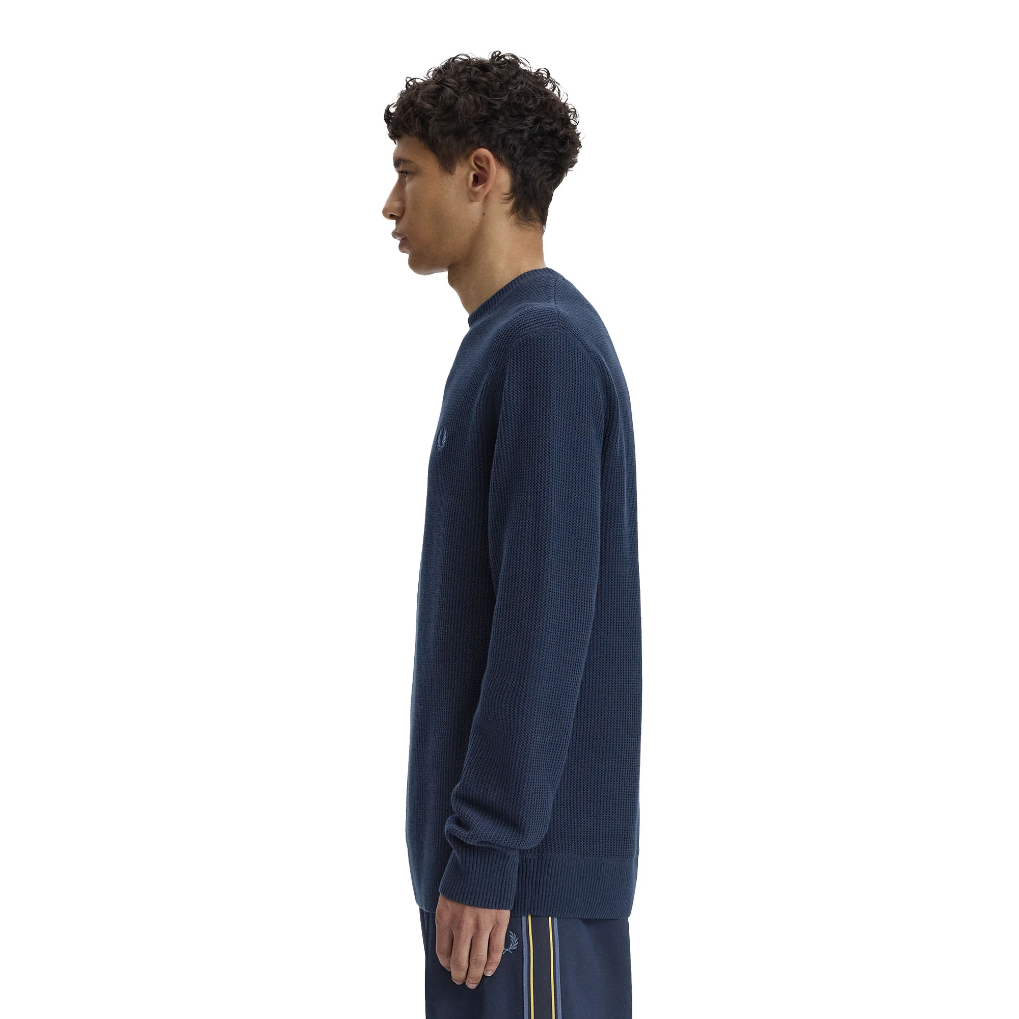Fred Perry Textured Jumper Tennis Blue - Image 2