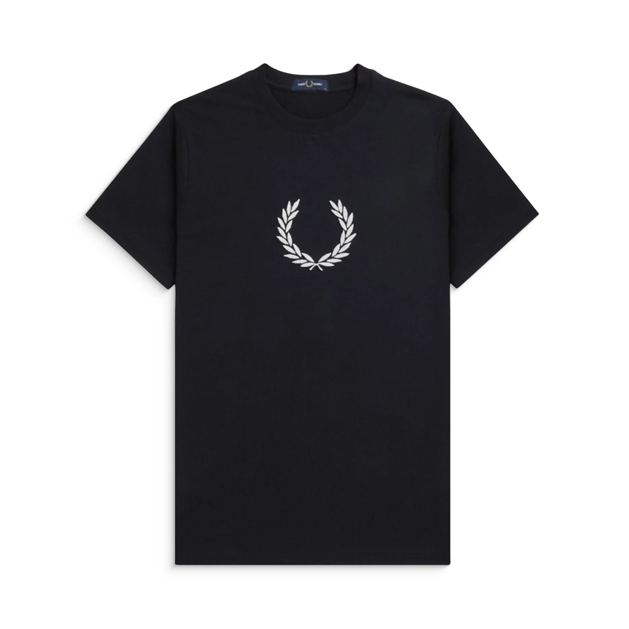 Fred Perry Textured Laurel Wreath T-Shirt Black - Image 3
