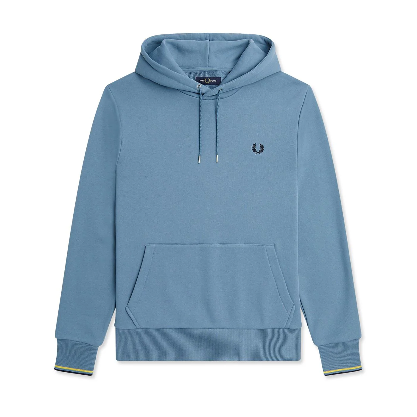 Fred Perry Tipped Hooded Sweatshirt Ash Blue - Image 4