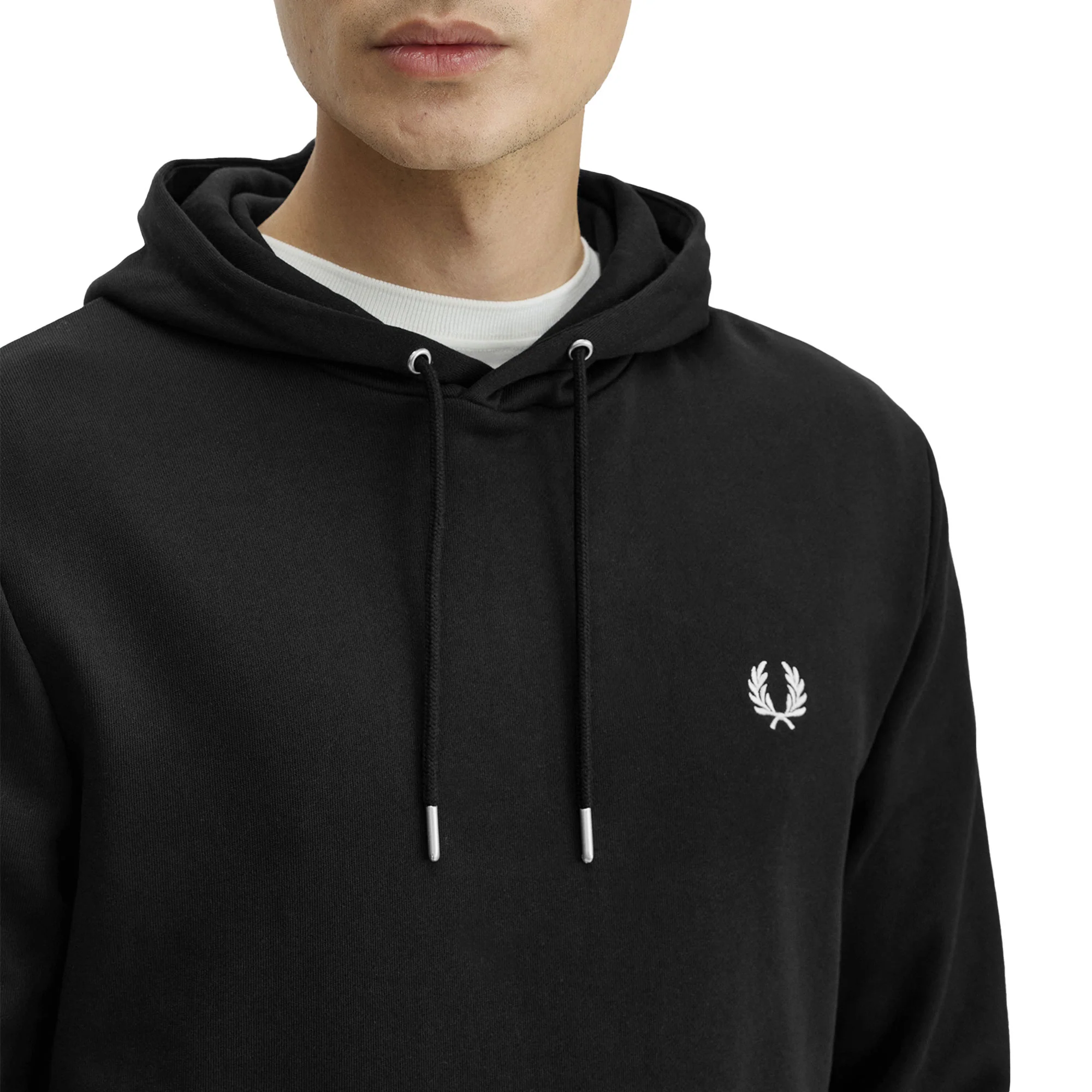 Fred Perry Tipped Hooded Sweatshirt Black - Image 3