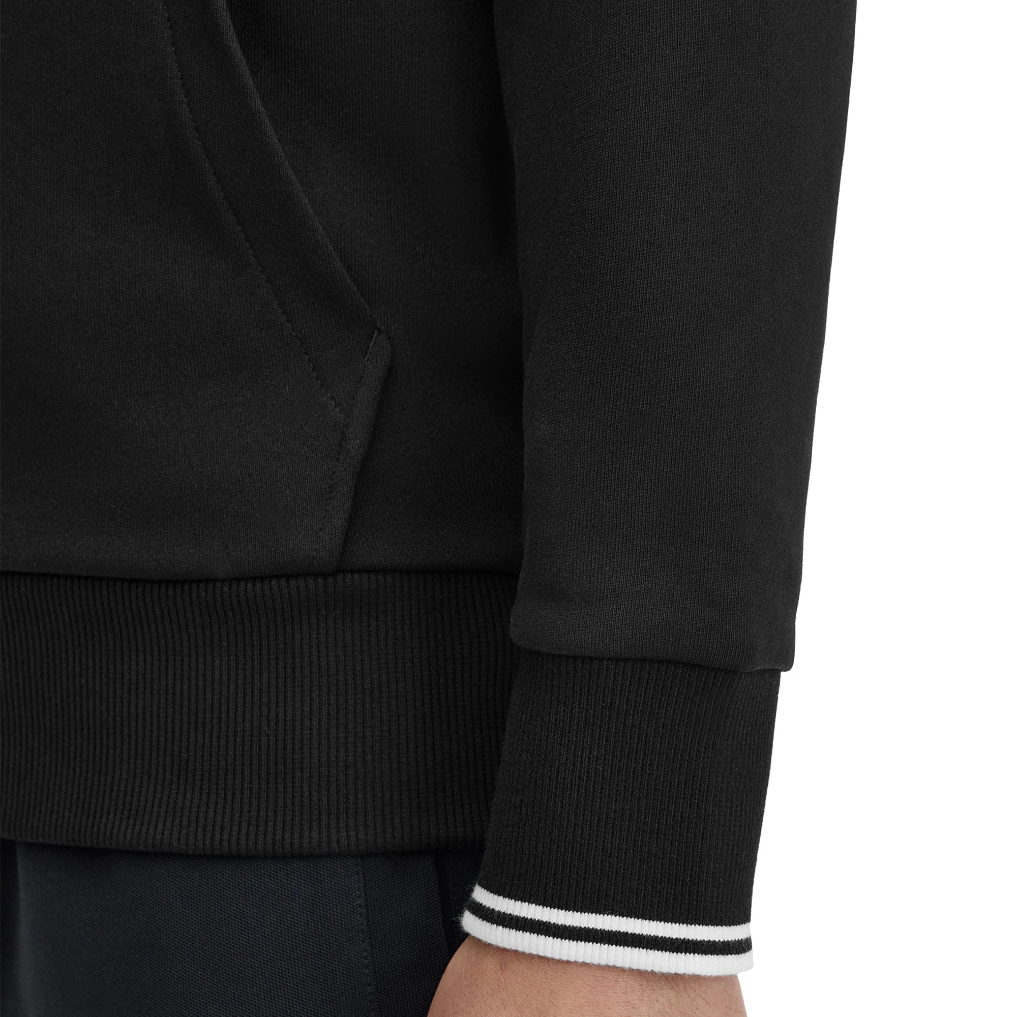 Fred Perry Tipped Hooded Sweatshirt Black - Image 4