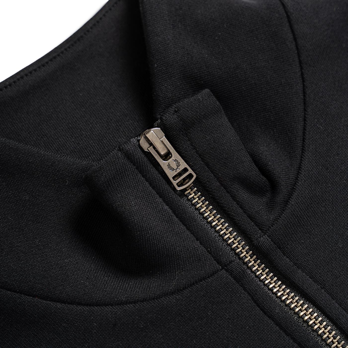 Fred Perry Tipped Sleeve Half Zip Sweatshirt Black - Image 2