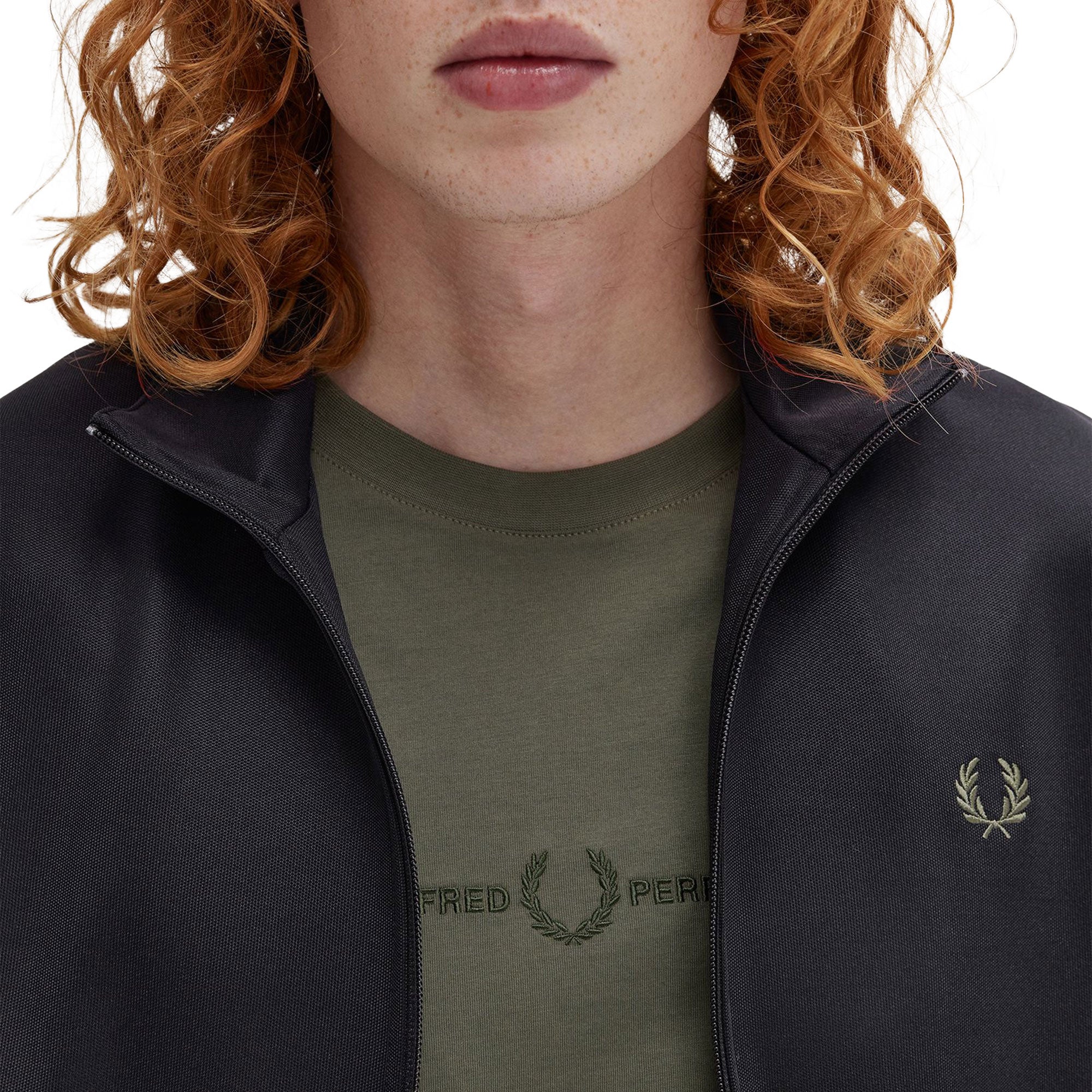 Fred Perry Track Jacket Black/Laurel Wreath Green - Image 4