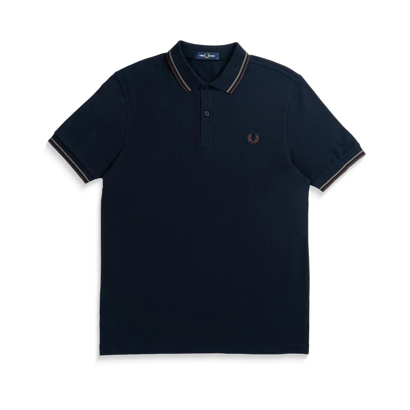 Fred Perry Twin Tipped Polo Shirt Navy/Laurel Wreath Green