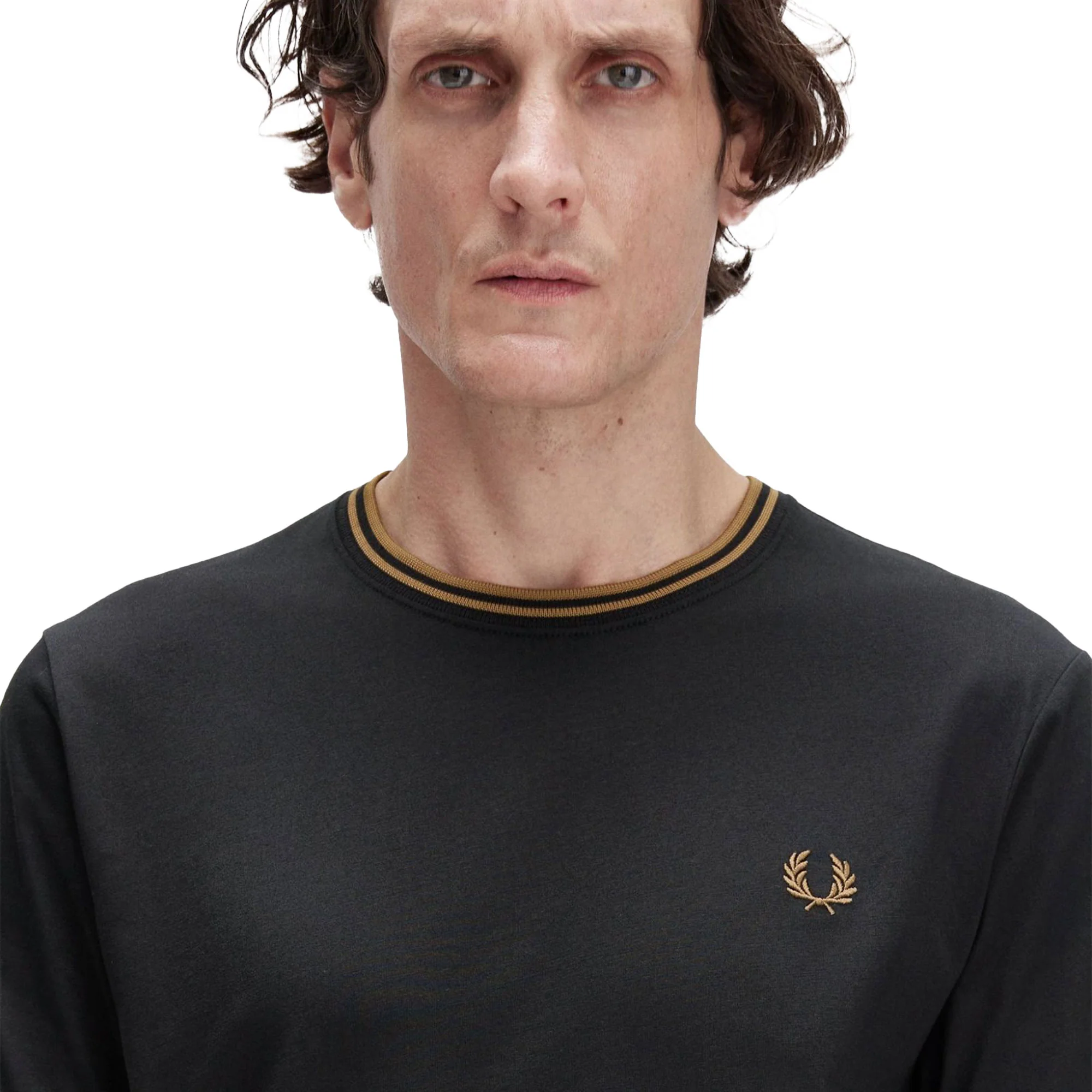 Fred Perry Twin Tipped T-Shirt Black / Shaded Stone - Image 2