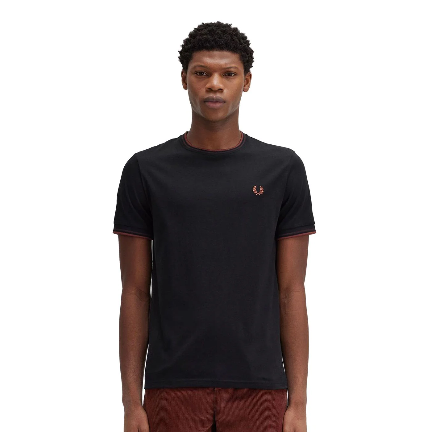 Fred Perry Twin Tipped T-Shirt Black/Carrington Brick
