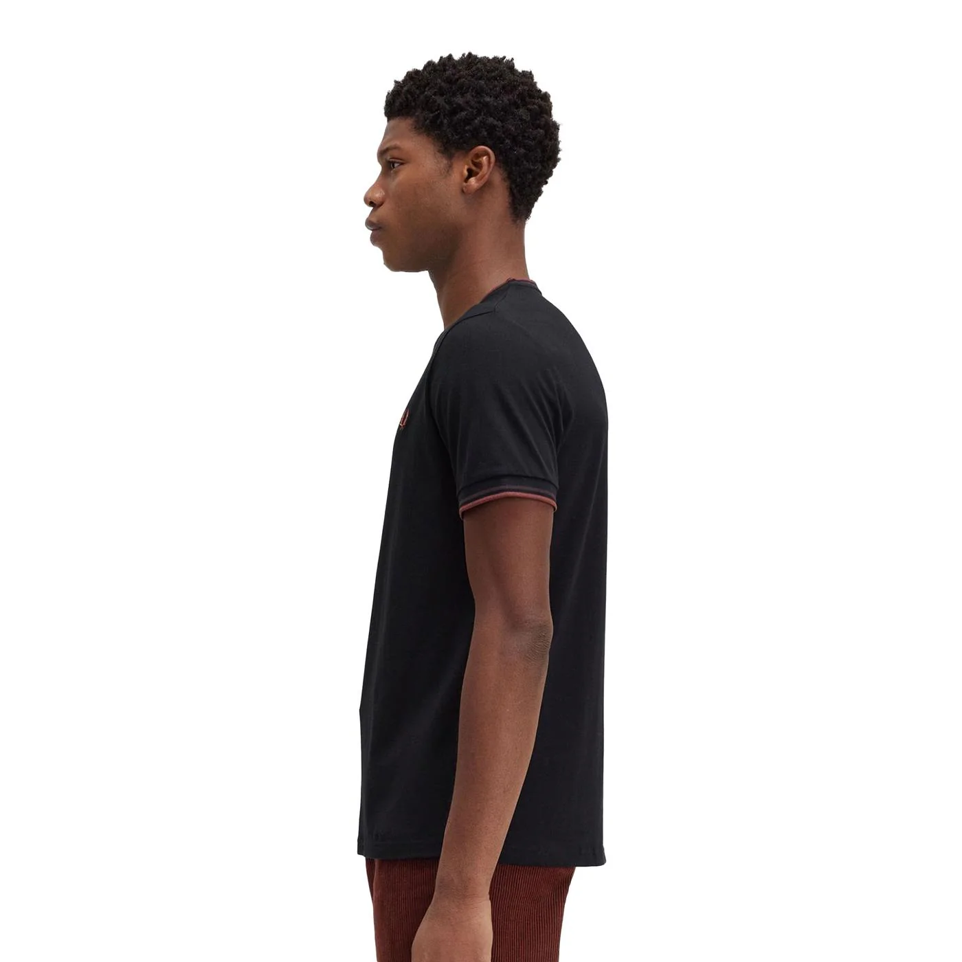 Fred Perry Twin Tipped T-Shirt Black/Carrington Brick - Image 2