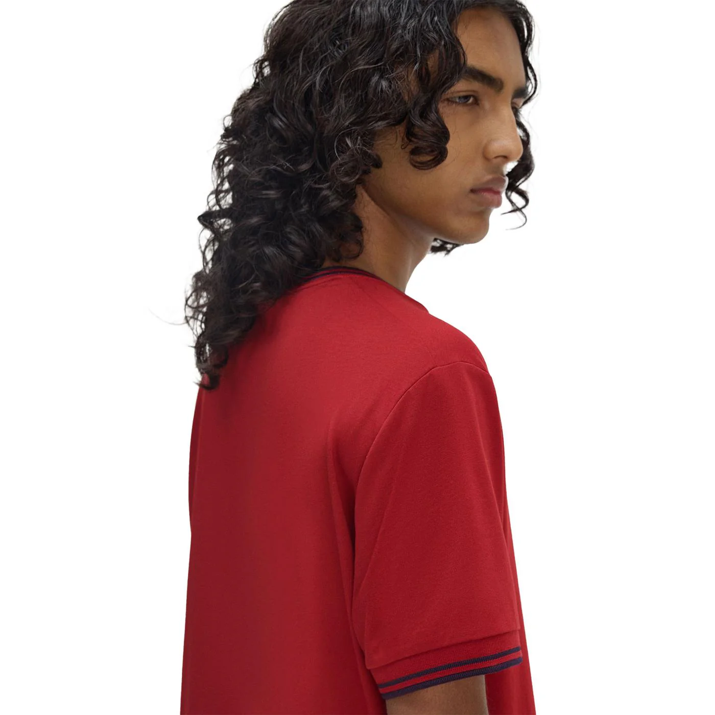 Fred Perry Twin Tipped T-Shirt Burnt Red/Navy - Image 4