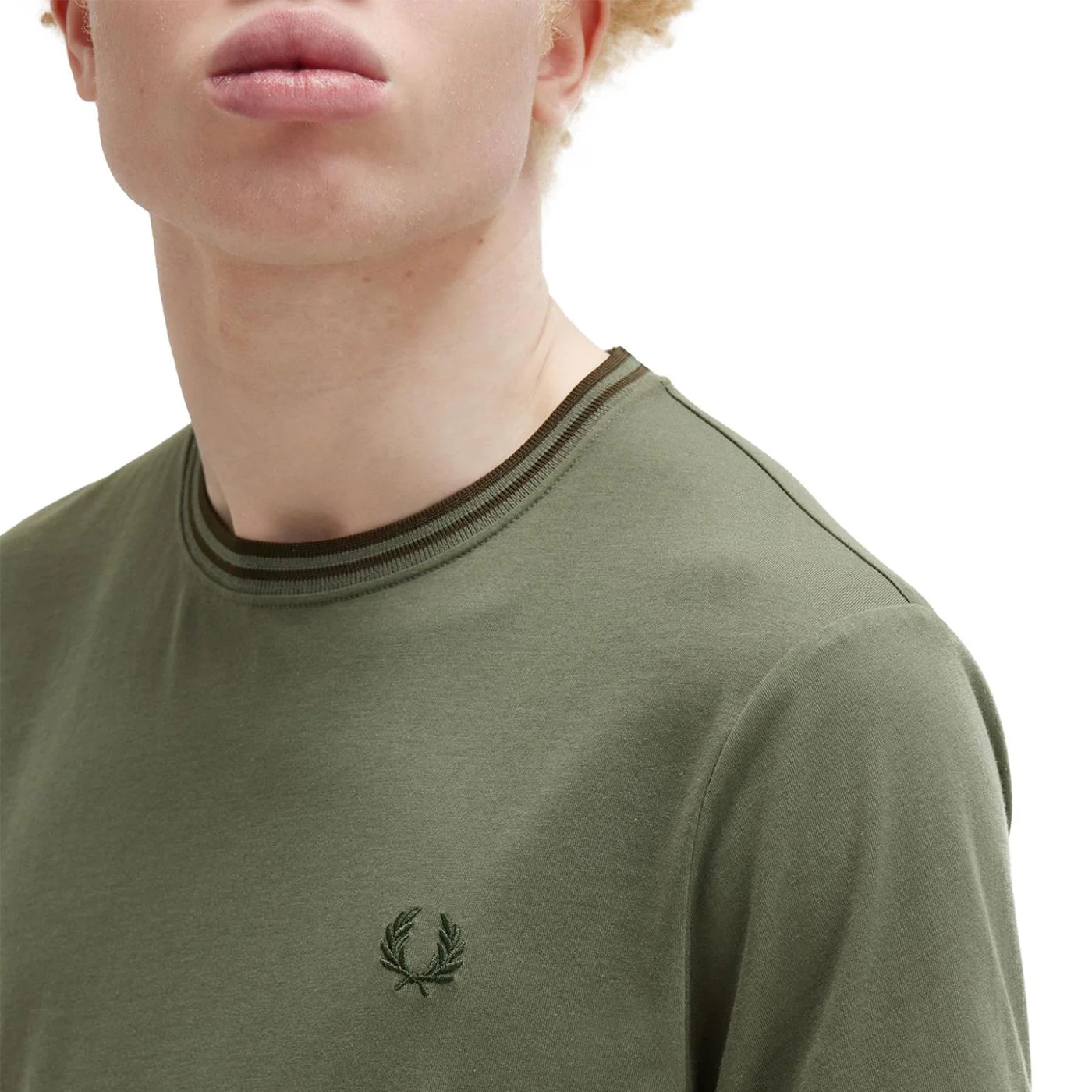Fred Perry Twin Tipped T-Shirt Laurel Wreath Green - Image 3