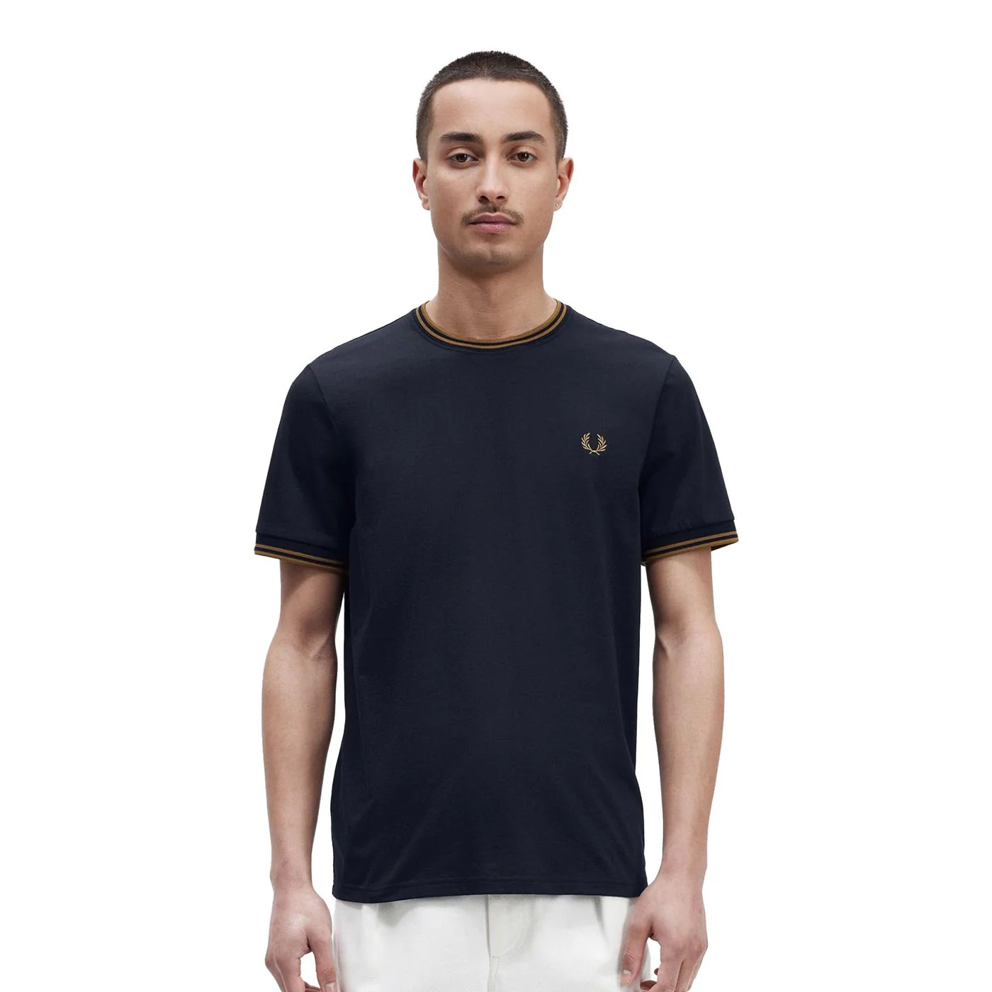 Fred Perry Twin Tipped T-Shirt Navy/Dark Caramel